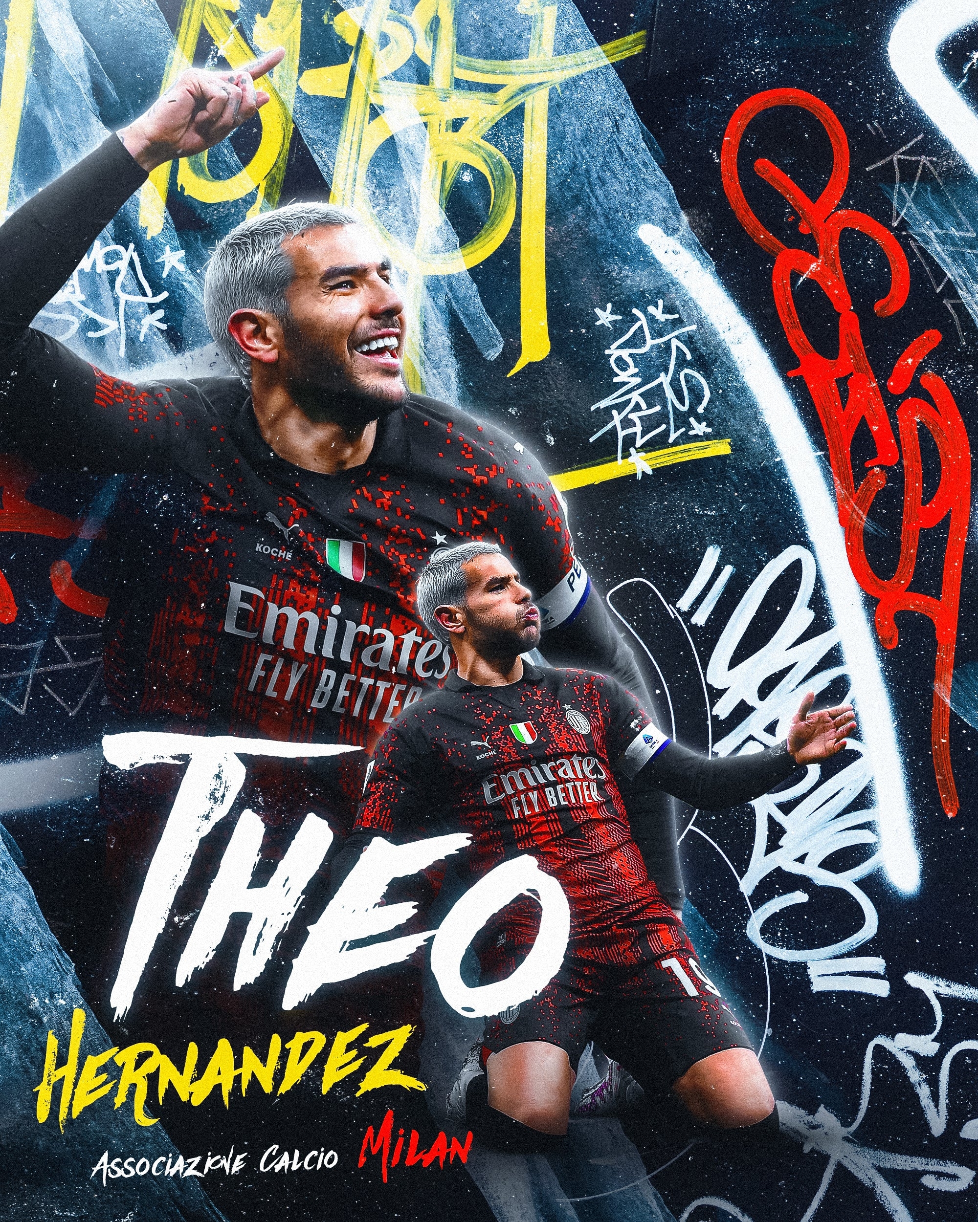 2000x2500 Theo Hernandez AC Milan PSD Graphic Design Adobe Photohop File, Phone