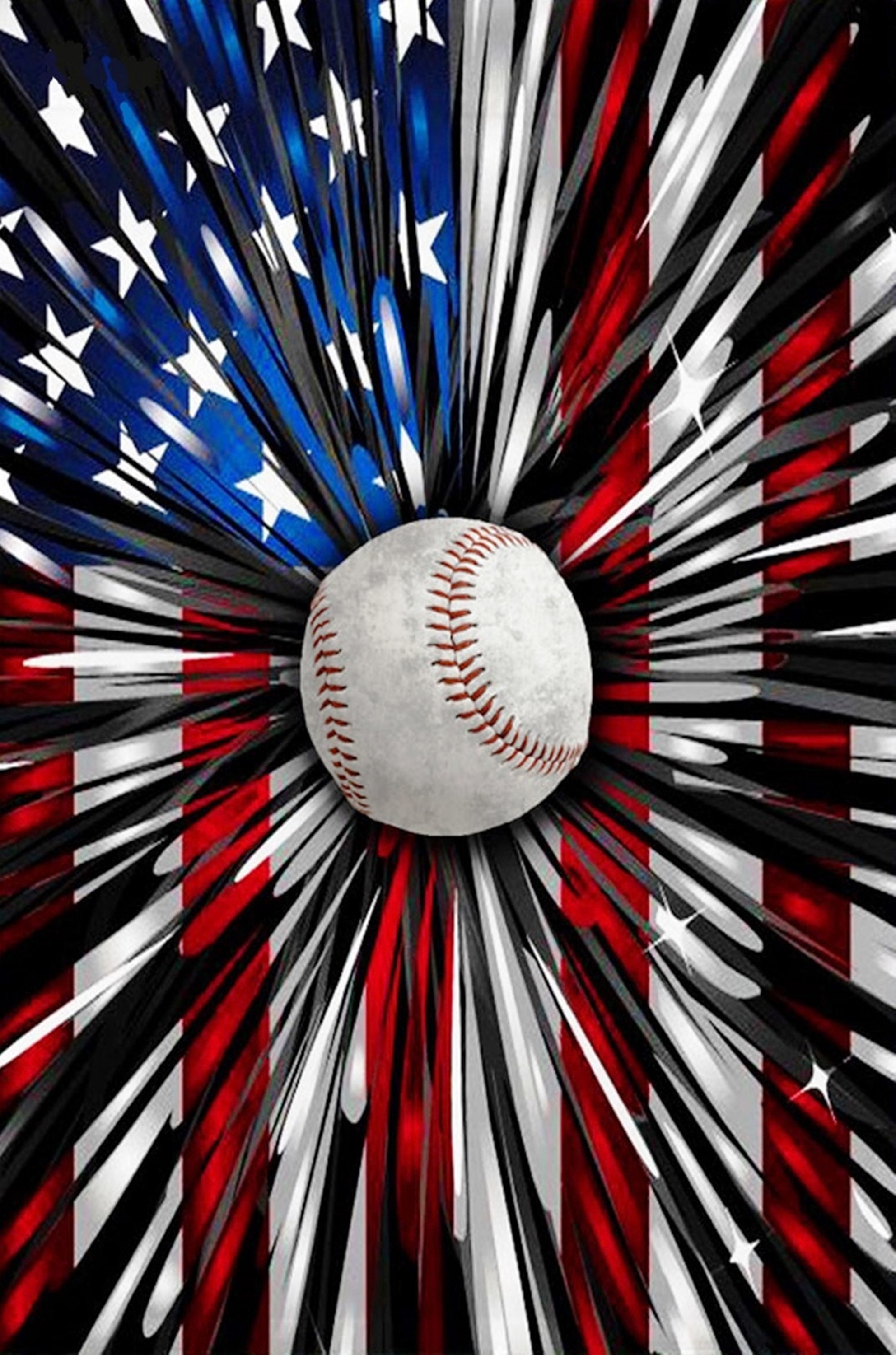 1990x3000 Baseball Softball American Flag USA Patriotism Sublimated, Phone