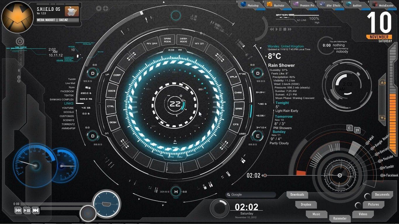 1370x770 Similiar Rainmeter Hud Jarvis Iron Man Keywords, Desktop