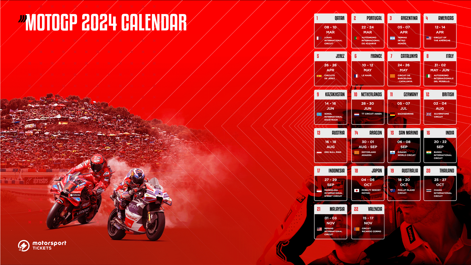 1920x1080 MotoGP 2024 Calendar: tickets, Desktop