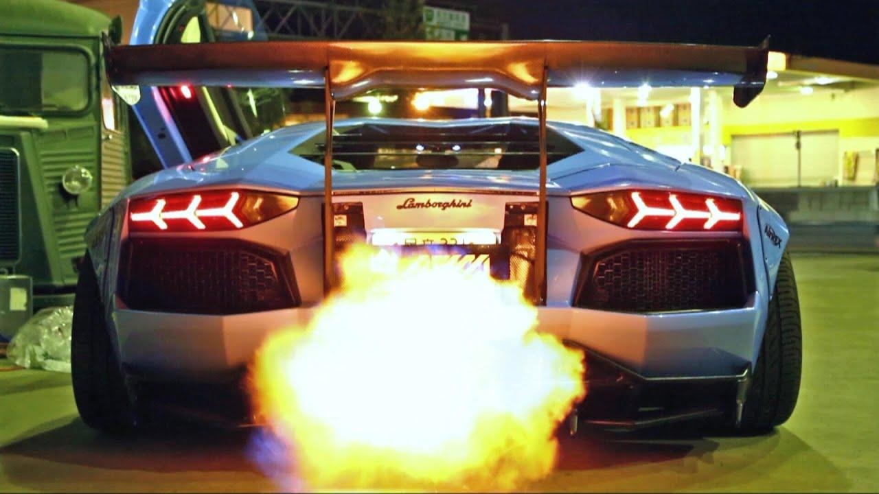 1280x720 INSANE FLAMES! Lamborghini Aventador LP720 4 Ft. Liberty Walk Armytrix Airrex Forgiato, Desktop