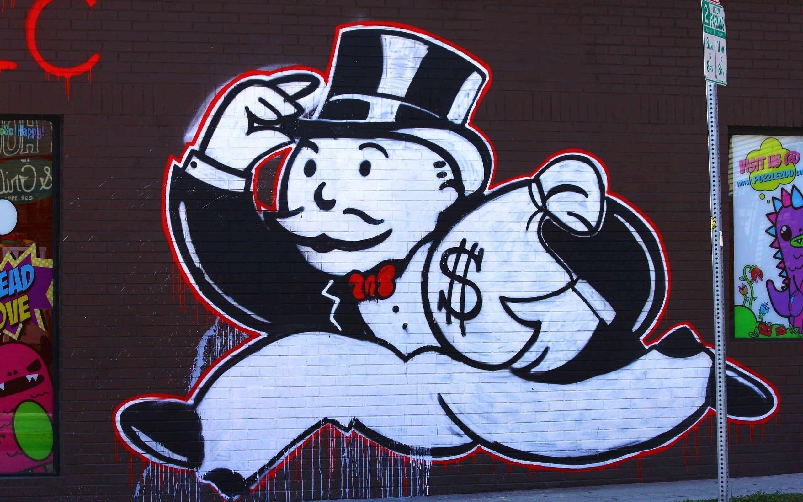 2560x1600 Alec Monopoly, Street Art, Modern Art, Graffiti, Artwork, Desktop