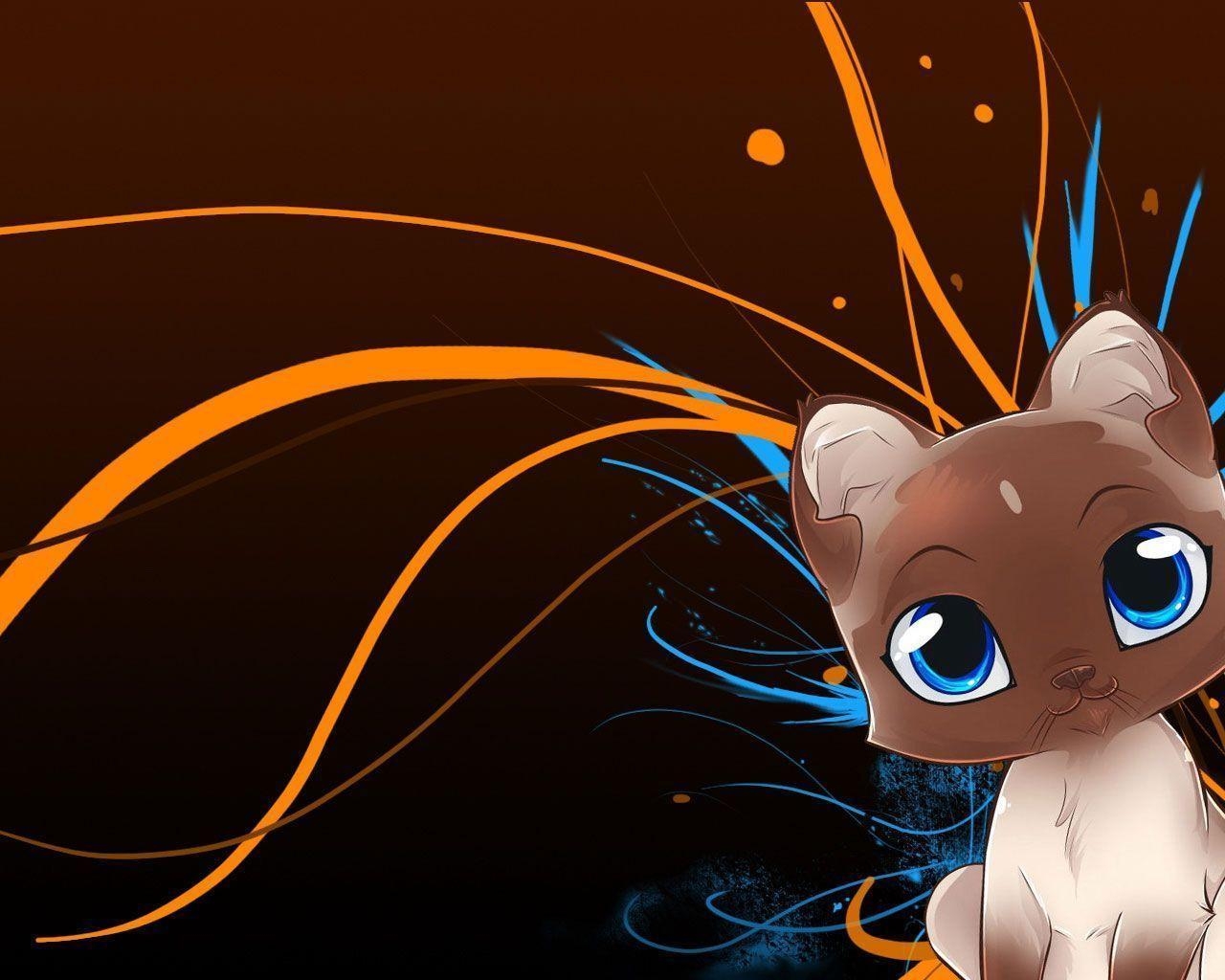 1280x1030 Cute cat cartoon illustration wallpaper comics desktop background, Desktop