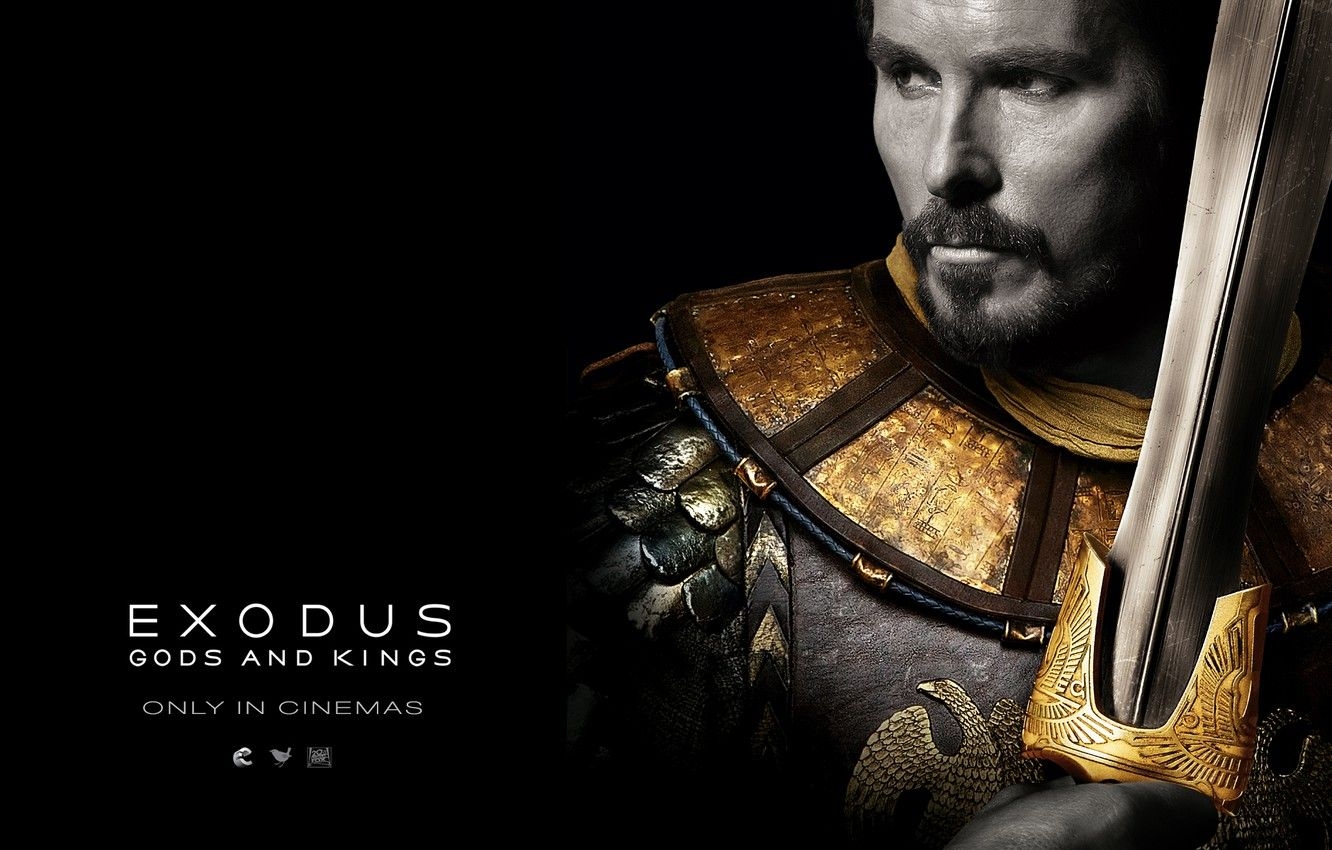 1340x850 Wallpaper sword, armor, black background, Christian Bale, Christian Bale, Moses, Exodus: Gods and Kings, Moses, Exodus: gods and Kings image for desktop, section фильмы, Desktop