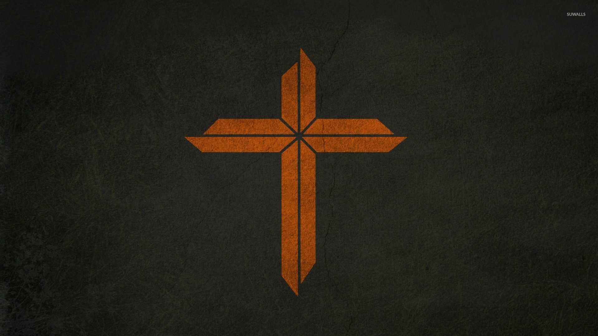 1920x1080 Orange cross on a cracked wall wallpaper Art wallpaper, Desktop