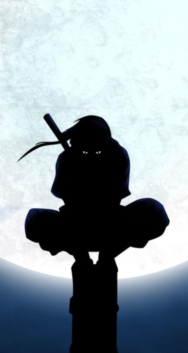 750x1400 Naruto Uchiha Itachi Silhouette iPhone Wallpaper, Phone