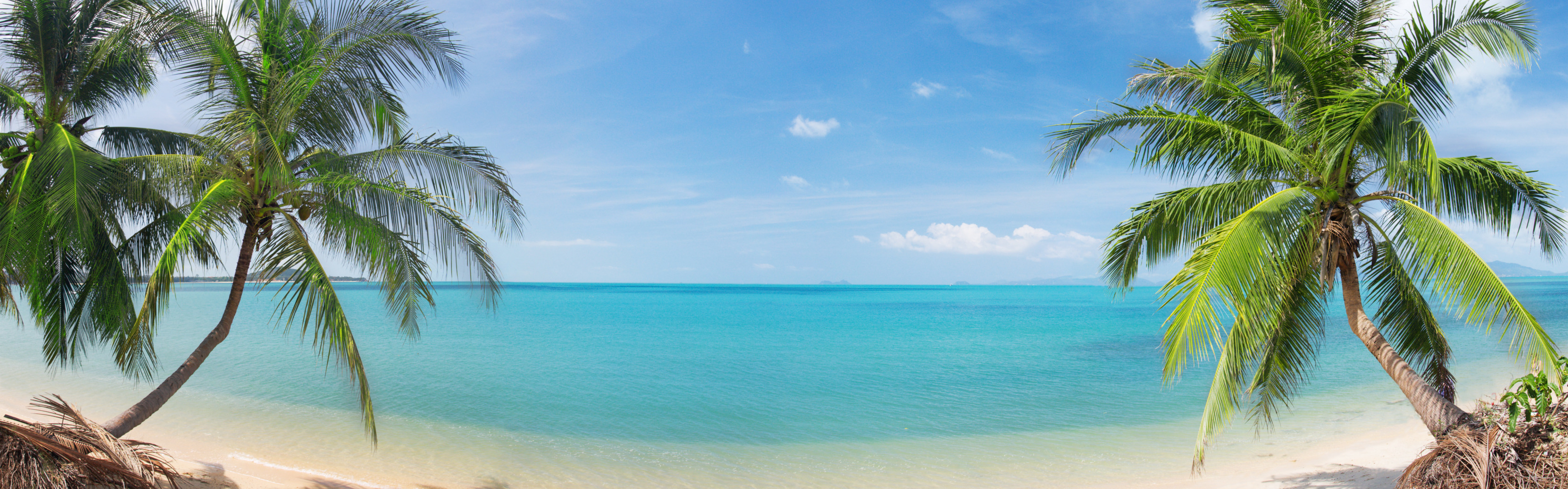 3360x1050 Download wallpaper sand, sea, the sky, clouds, landscape, nature, Dual Screen