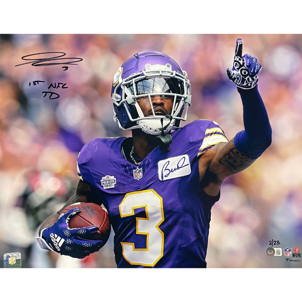 1030x1030 Jordan Addison Autographed Minnesota Vikings 16x20 Photo w/ 1st NFL TD, Phone