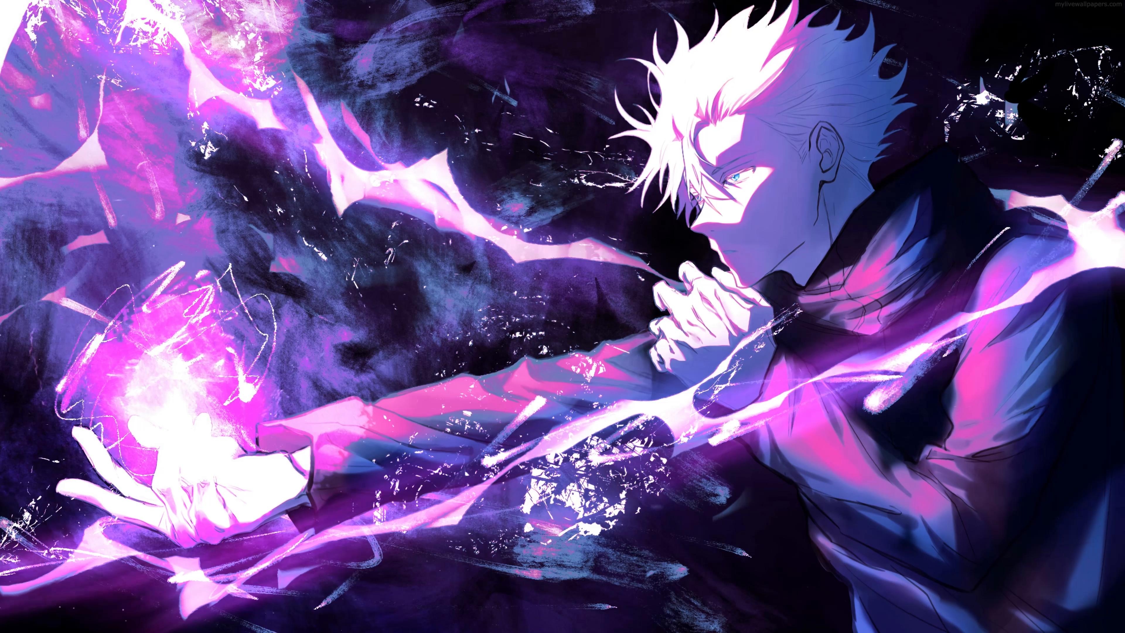 3840x2160 Gojo Satoru With Purple Lightning Effects (Jujutsu Kaisen) Live Wallpaper, Desktop