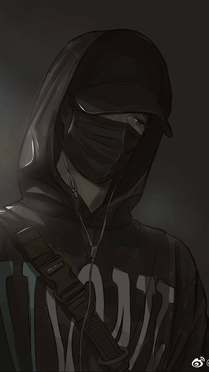 700x1240 Download Mask And Hoodie Anime Boy Dark Wallpaper, Phone