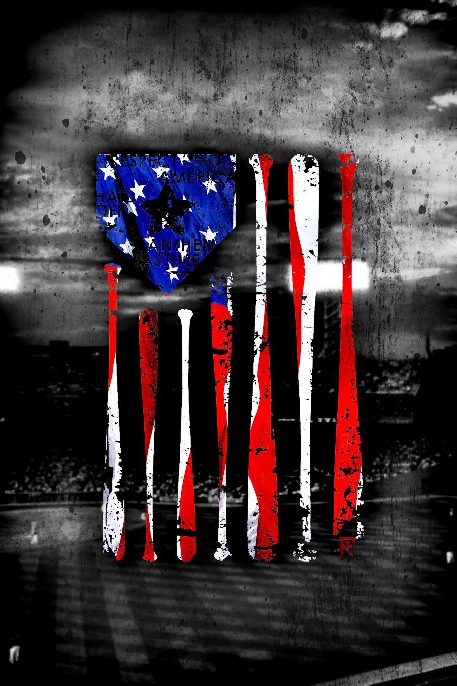 900x1350 American Flag Baseball Wallpaper, Phone