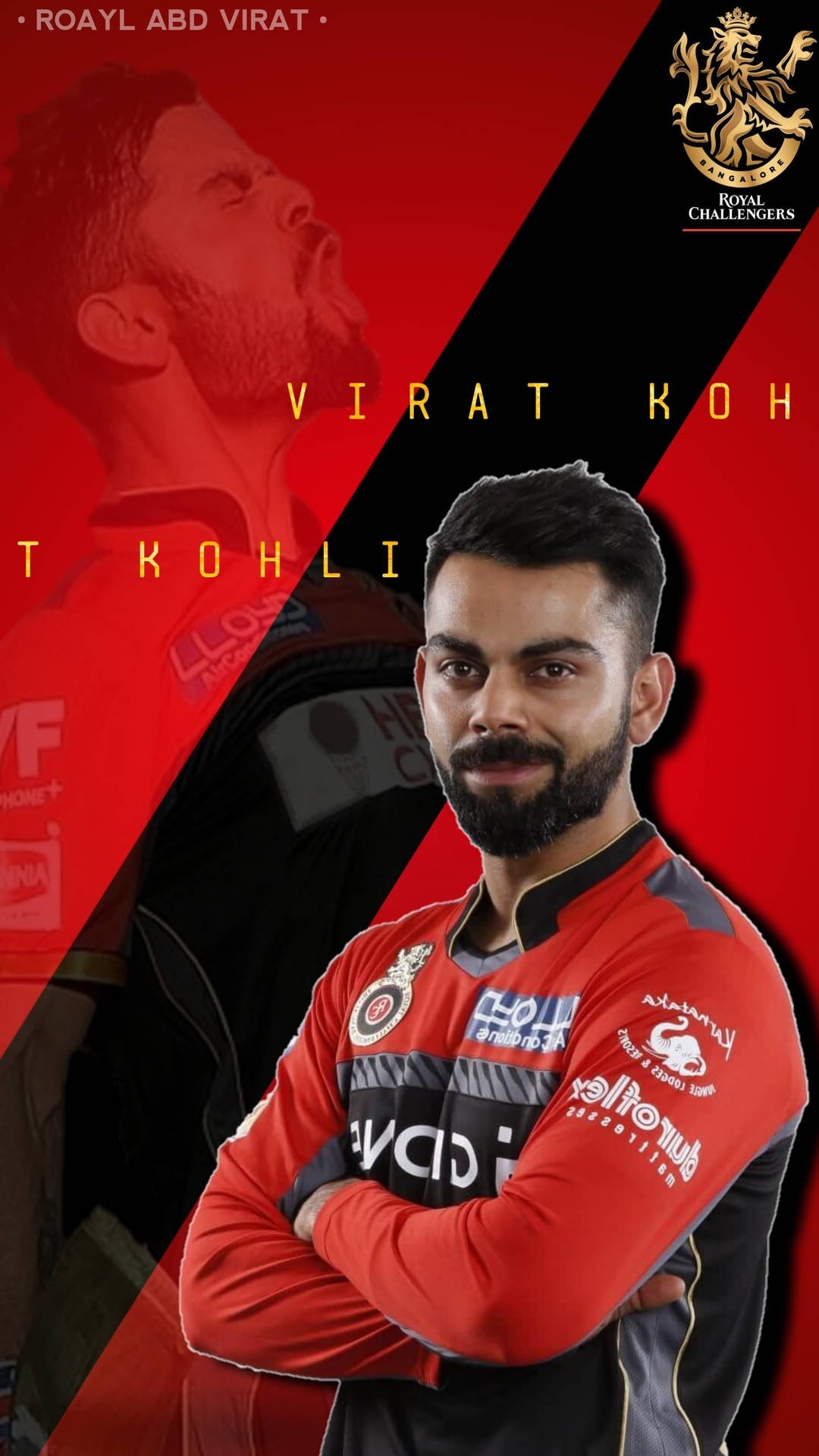 1080x1920 Download Virat Kohli HD Red And Black Wallpaper, Phone