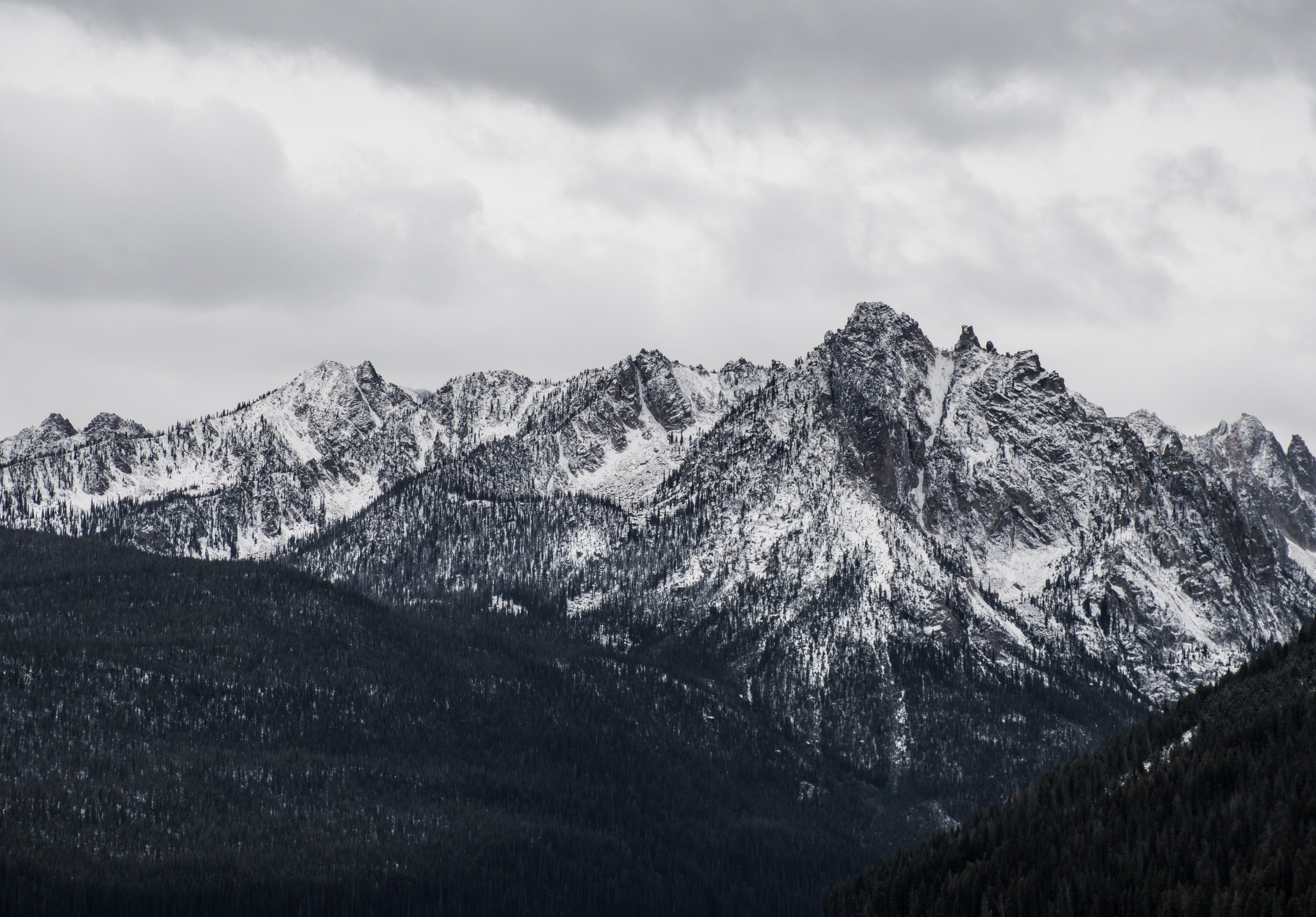 4600x3200 Download  Mountain, Snow, Winter, Dark Weather, Sky, Desktop