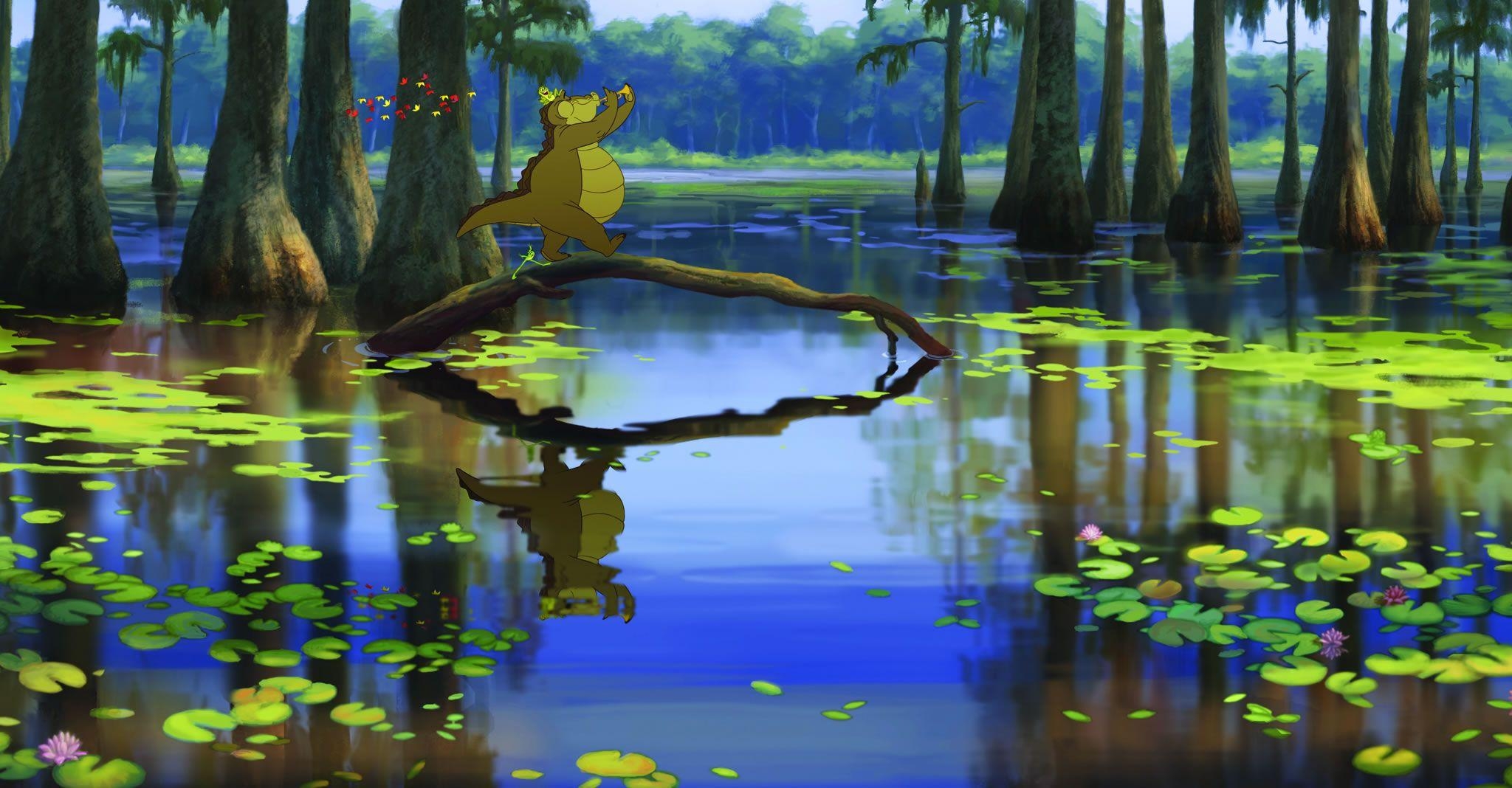 2050x1070 Louis the Gator in the Bayou from Princess and the Frog Desktop, Desktop