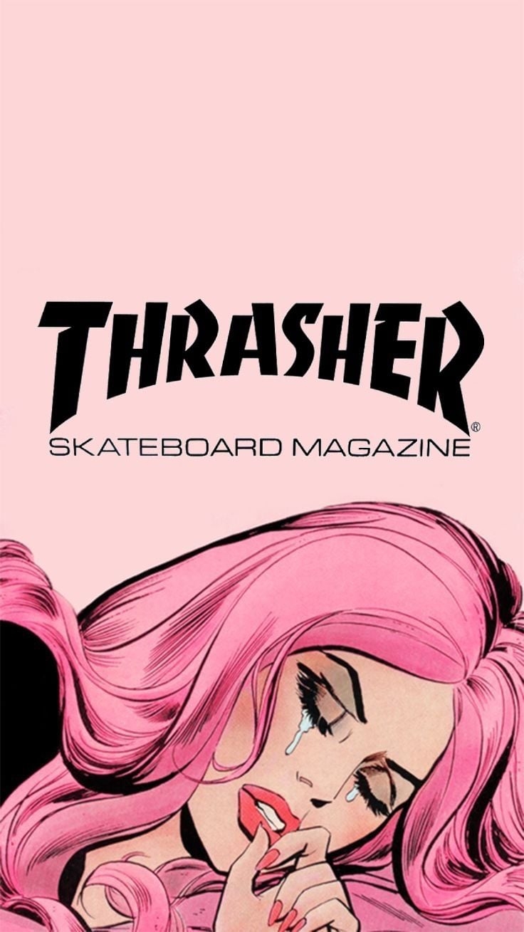 740x1310 Tumblr Thrasher Interesting Art People Pink Wallpaper, Phone