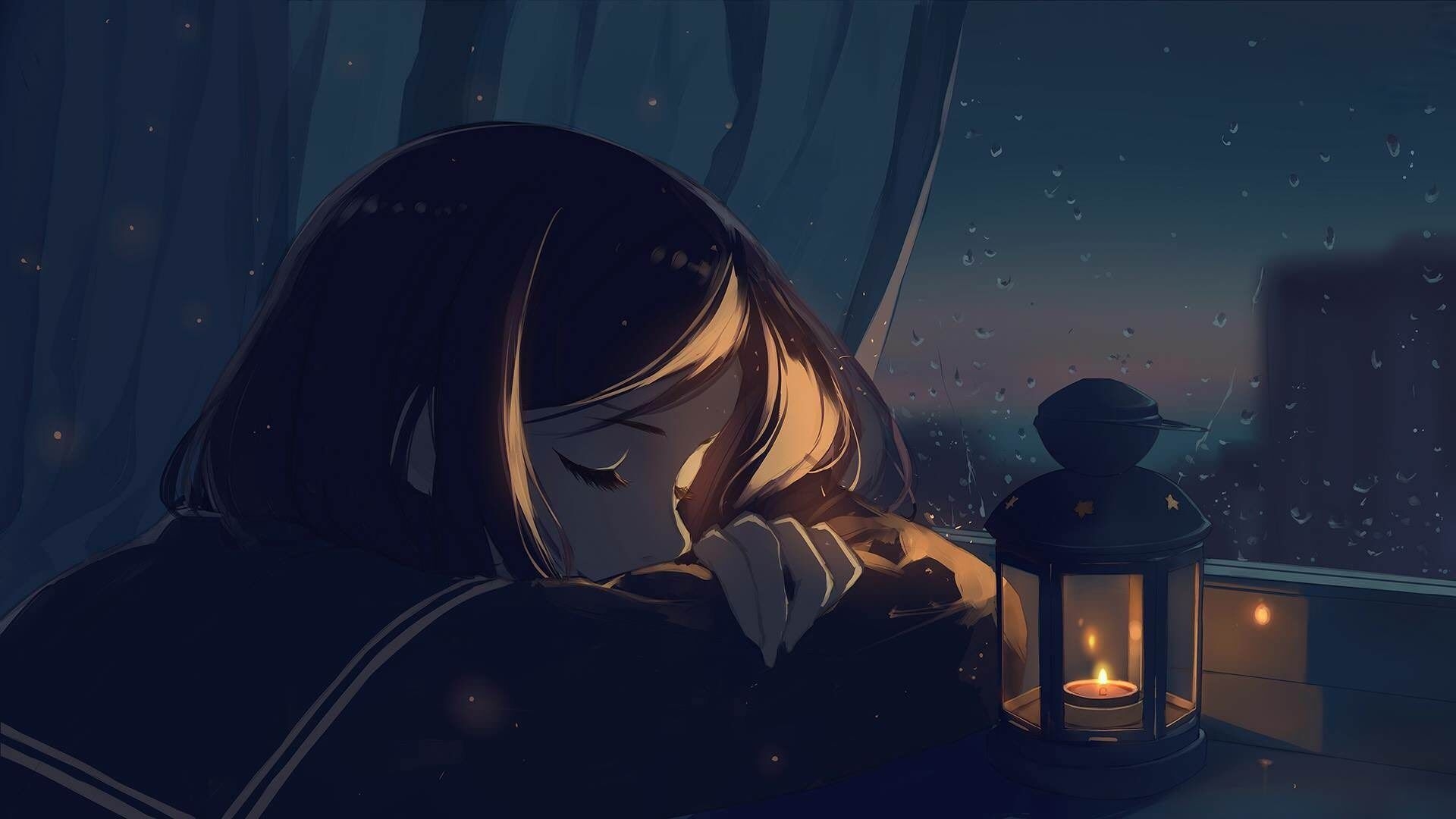 1920x1080 Falling asleep [Original]. Anime scenery, Anime art beautiful, Anime scenery wallpaper, Desktop