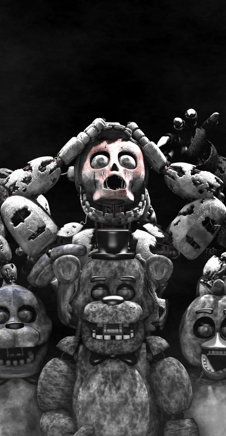 900x1740 Download Five Nights At Freddys Grayscale iPhone Wallpaper, Phone