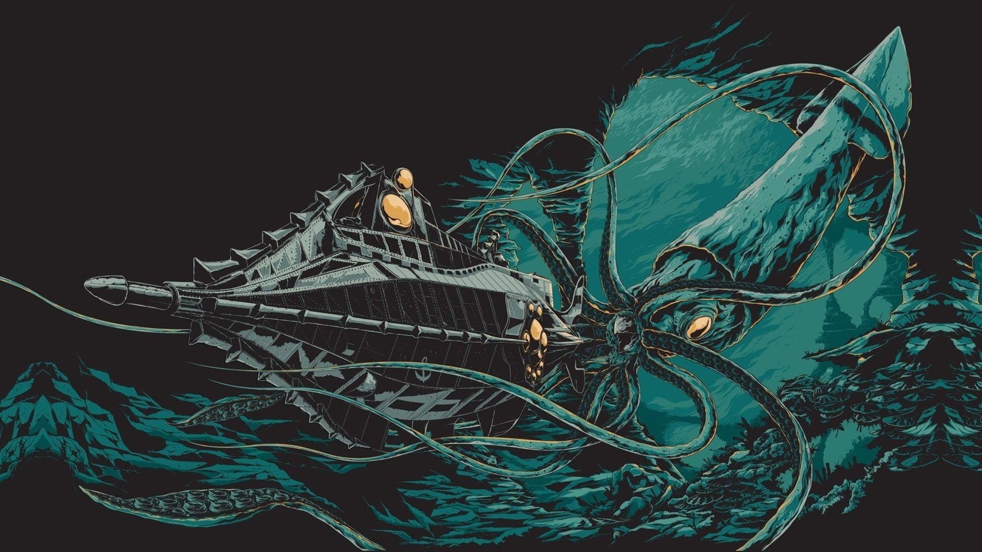 1920x1080 Blue giant squid wallpaper, digital art, illustration, 20000, Desktop