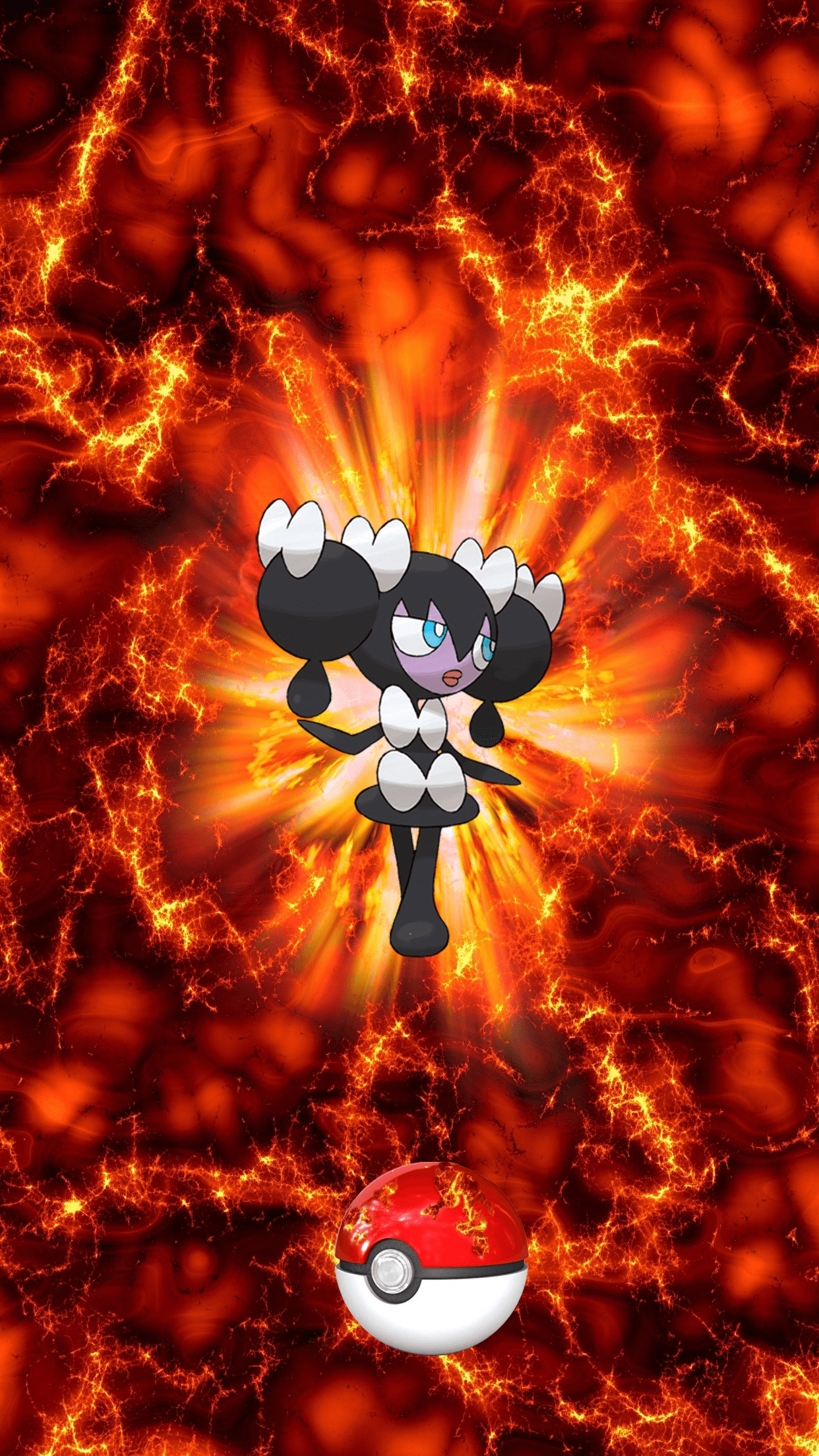 1250x2210 Fire Pokeball Gothorita Gothimiru 17 Gothita, Phone