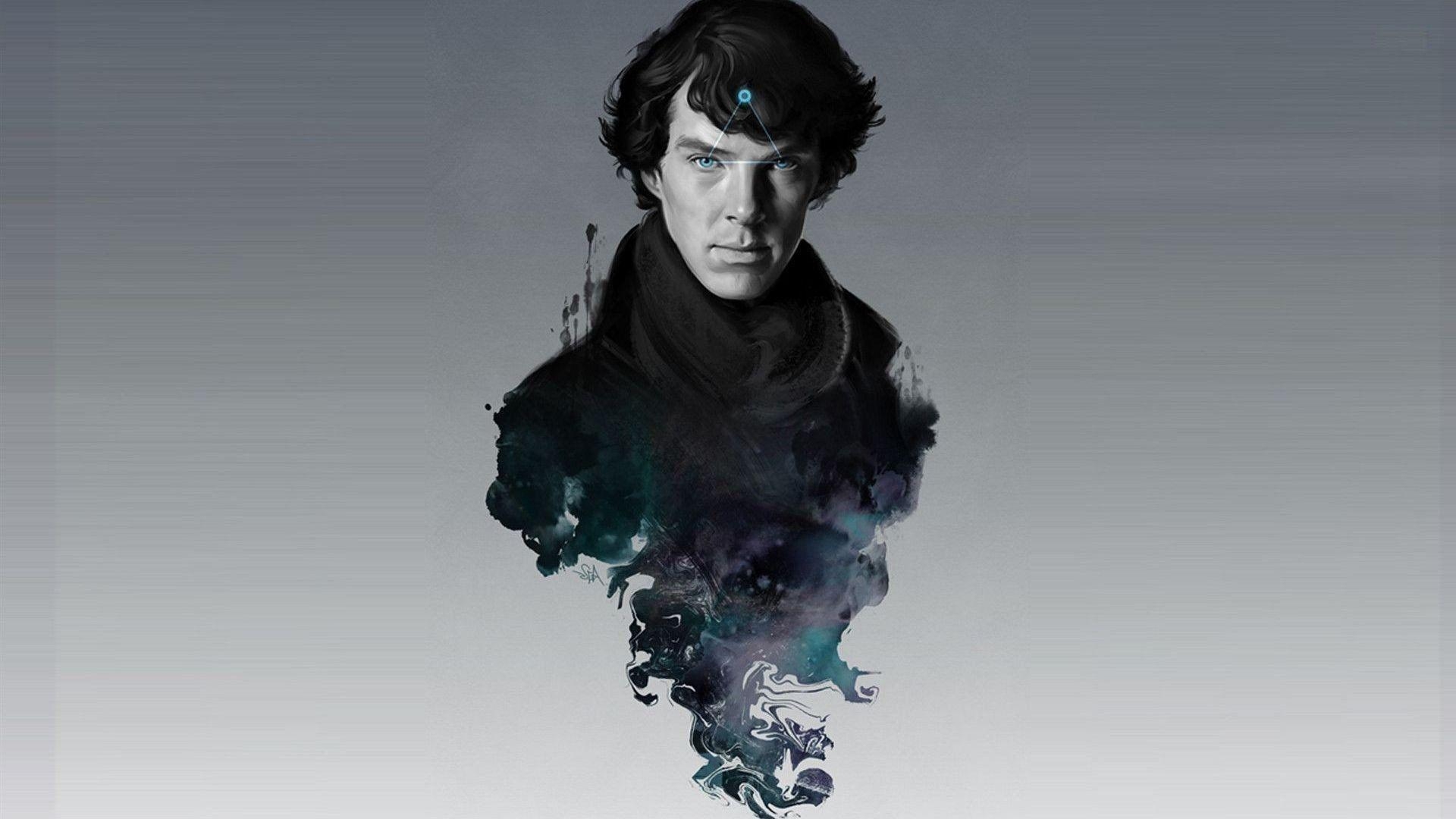 1920x1080 Sherlock Holmes Benedict Cumberbatch TV Smoke Simple Background, Desktop