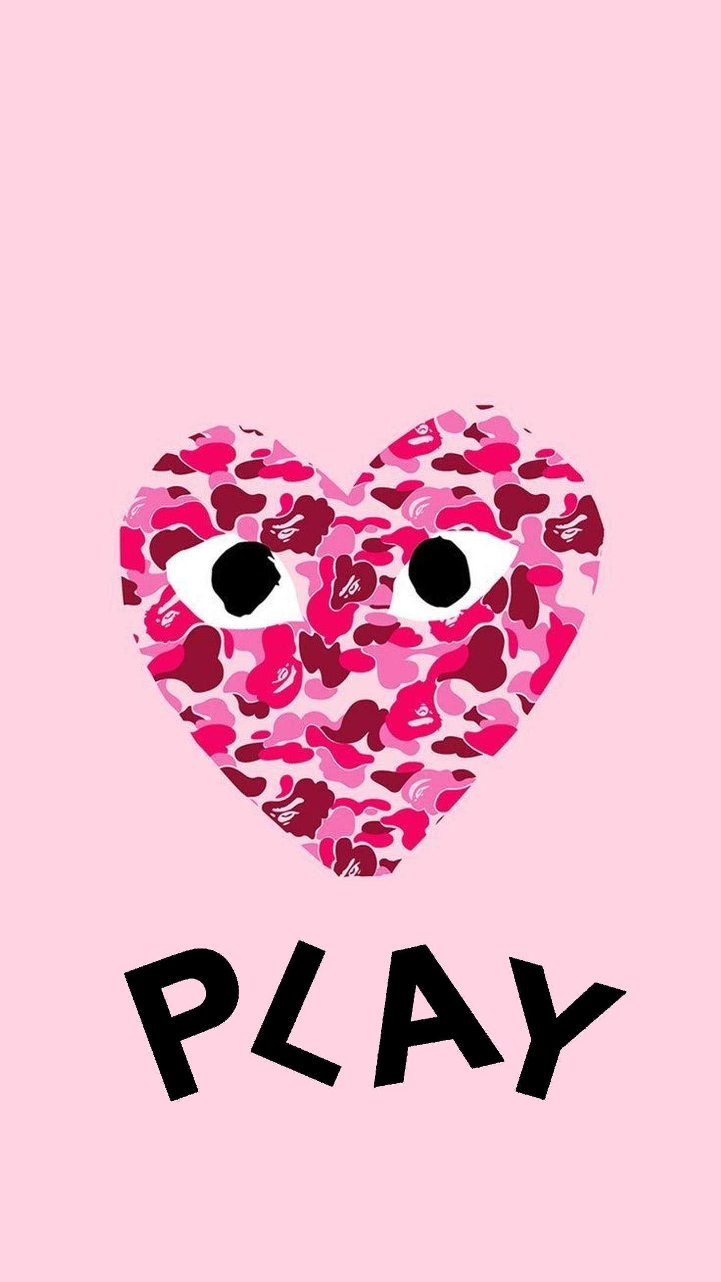 1440x2560 Bape Heart Wallpaper, Phone