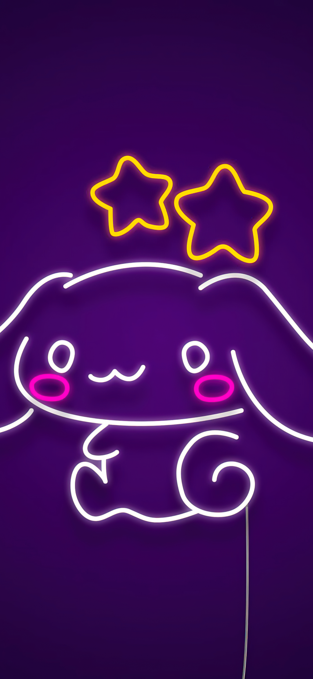 1290x2800 Cinnamoroll Wallpaper 4K, Neon, Purple, Phone