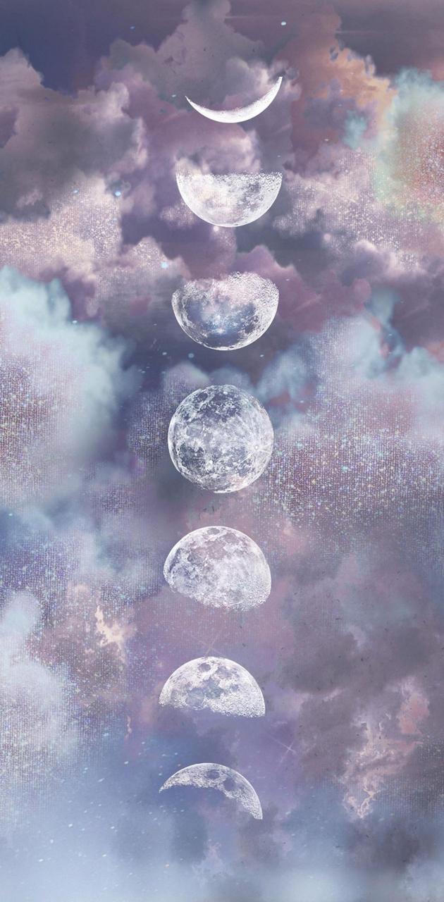 630x1280 Moon phases wallpaper, Phone