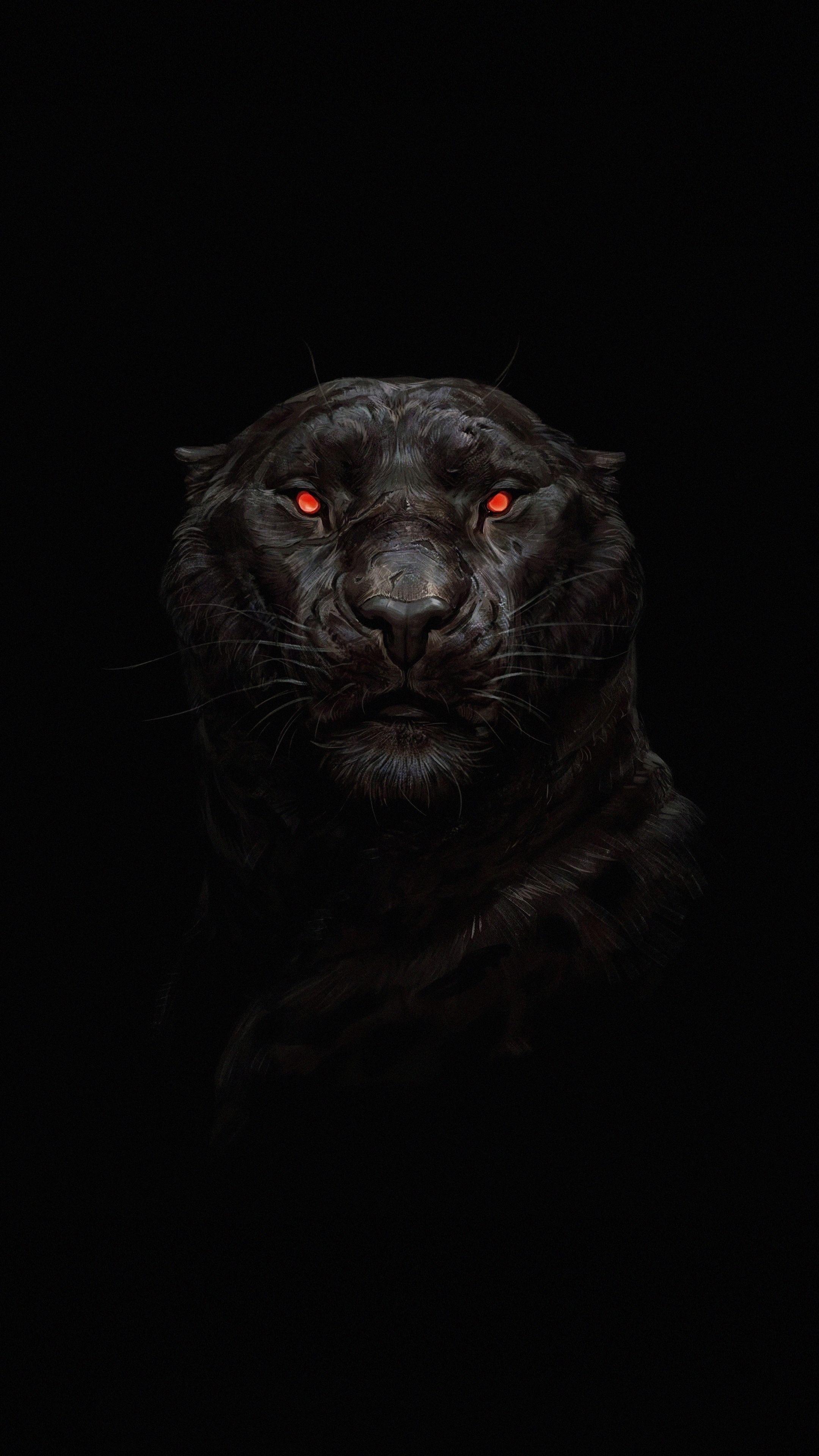 2160x3840 Tiger, glowing red eye, minimal, dark wallpaper. Jaguar animal, Black panther HD wallpaper, Lion wallpaper iphone, Phone