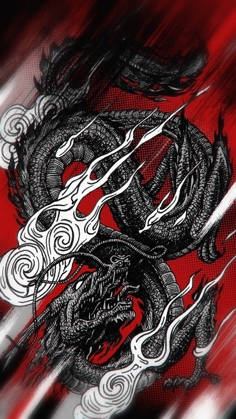 810x1440 Japanese Dragon HD Aesthetic Wallpaper, Phone