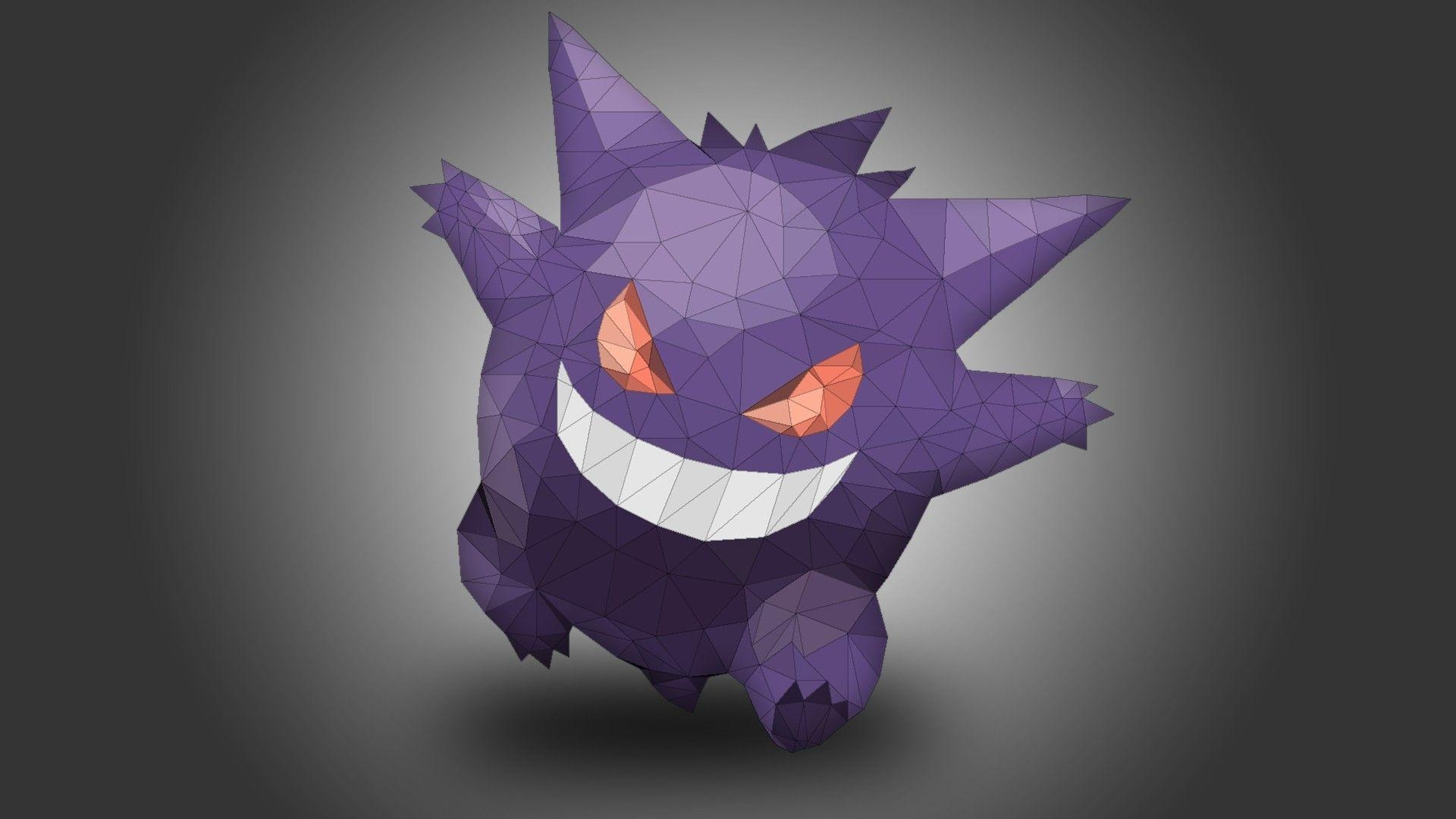 1920x1080 Gengar, Pokémon, Low poly HD Wallpaper / Desktop and Mobile, Desktop