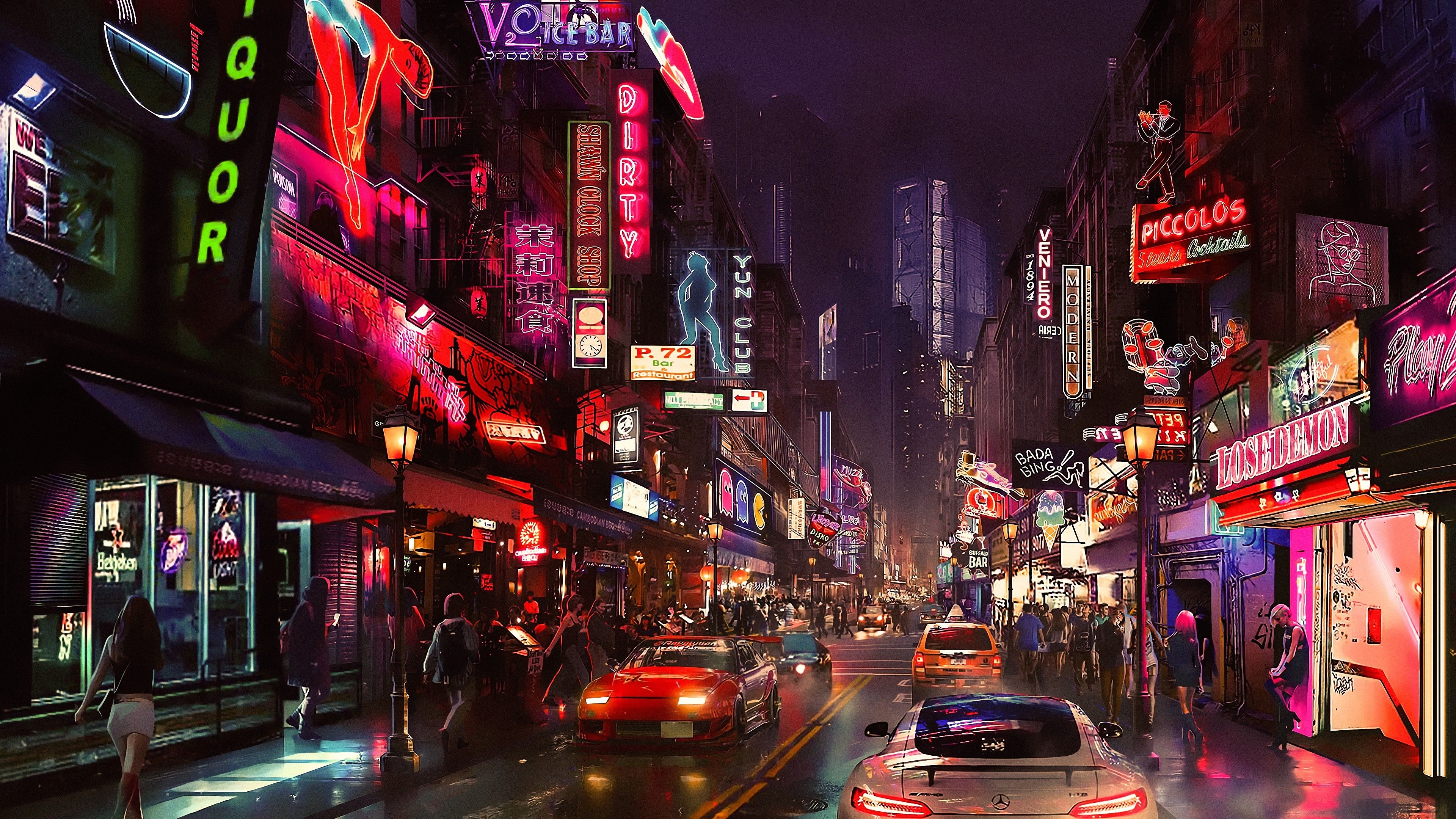 3840x2160 cyberpunk future world 4K. Latar belakang, Gambar, Ilustrasi, Desktop