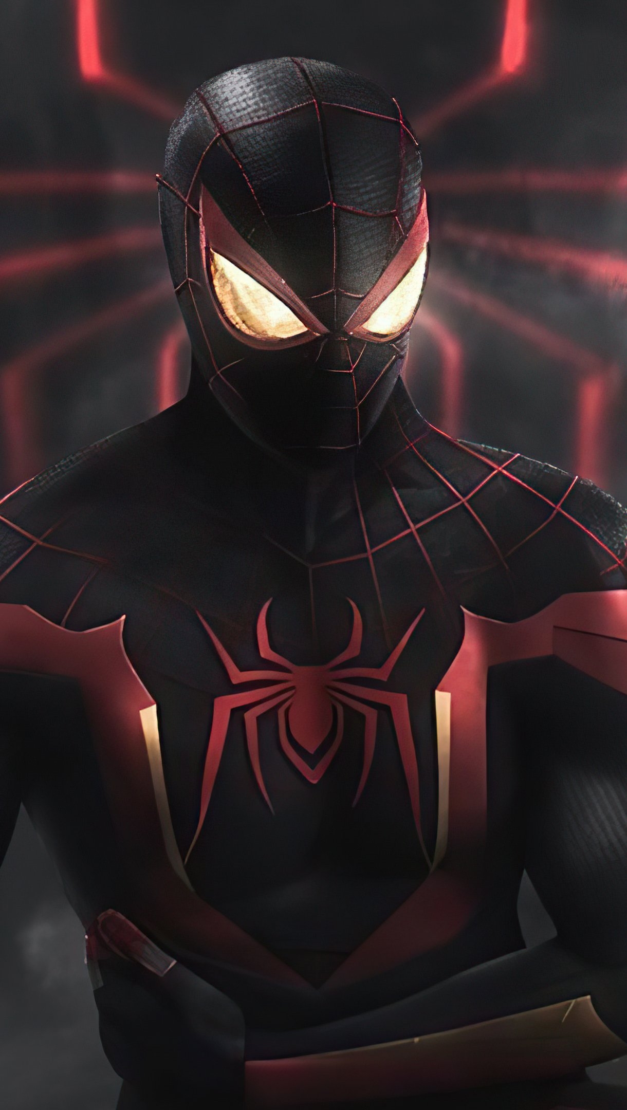 1220x2160 Spiderman with black and red suit Wallpaper 4k Ultra HD, Phone