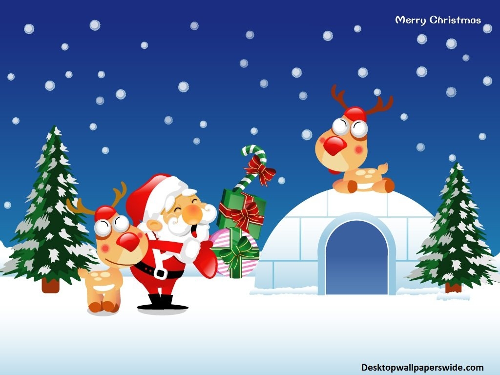 1030x770 Merry Christmas Cartoon Wallpaper, Desktop