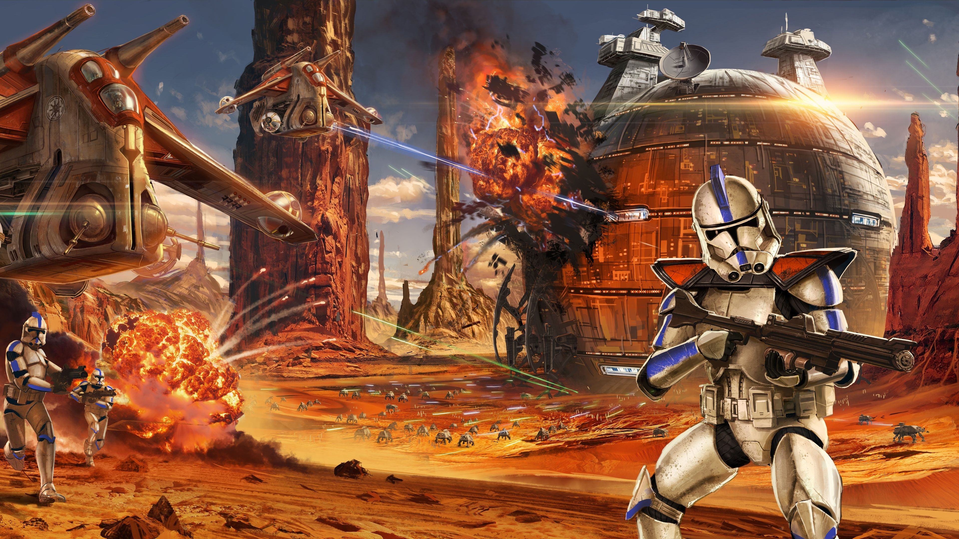 3840x2160 Star Wars Artwork Geonosis Clone Trooper 4k HD 4k Wallpaper, Image, Background, Photo and Picture, Desktop