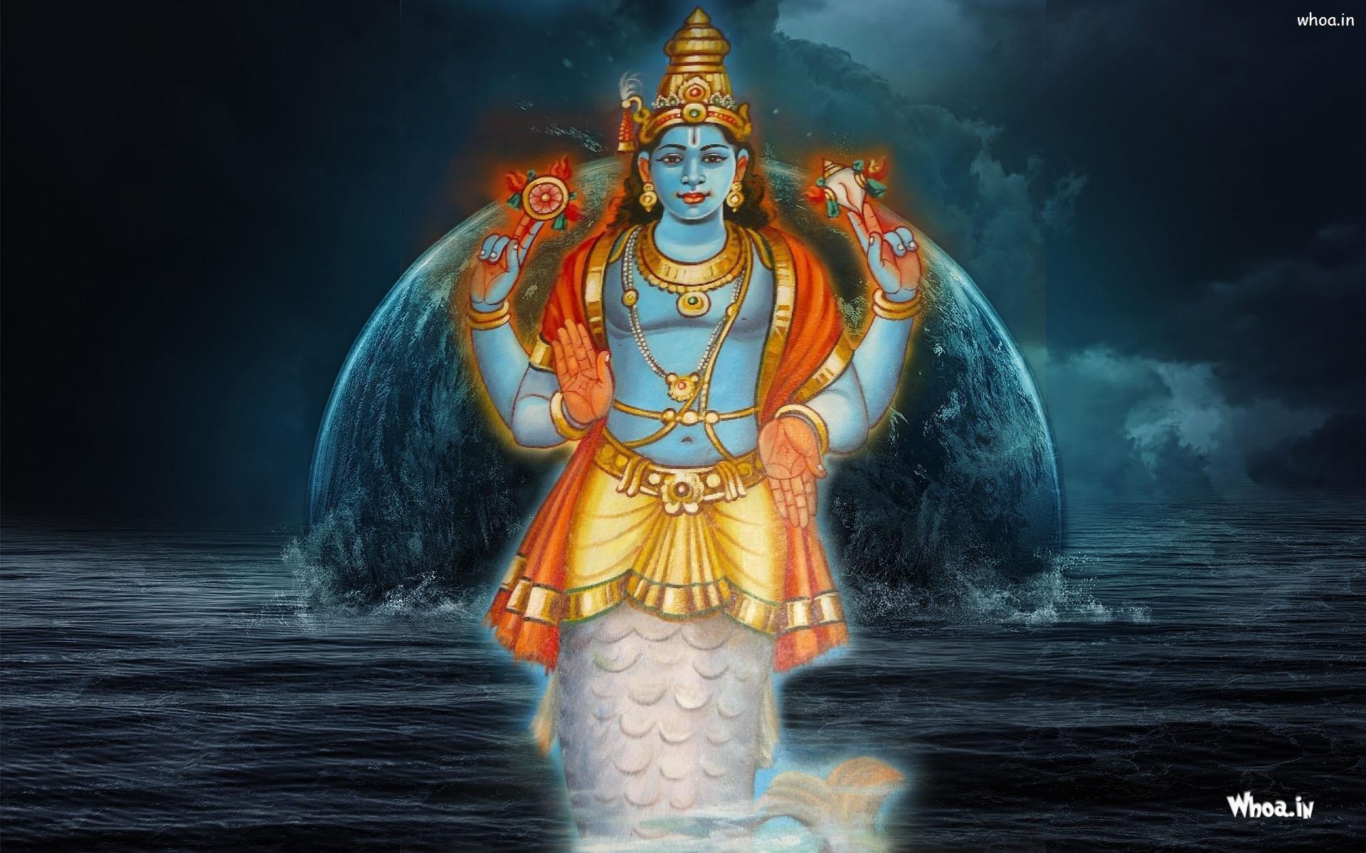 1920x1200 Lord Vishnu Matsya Avatar HD Wallpaper, Desktop