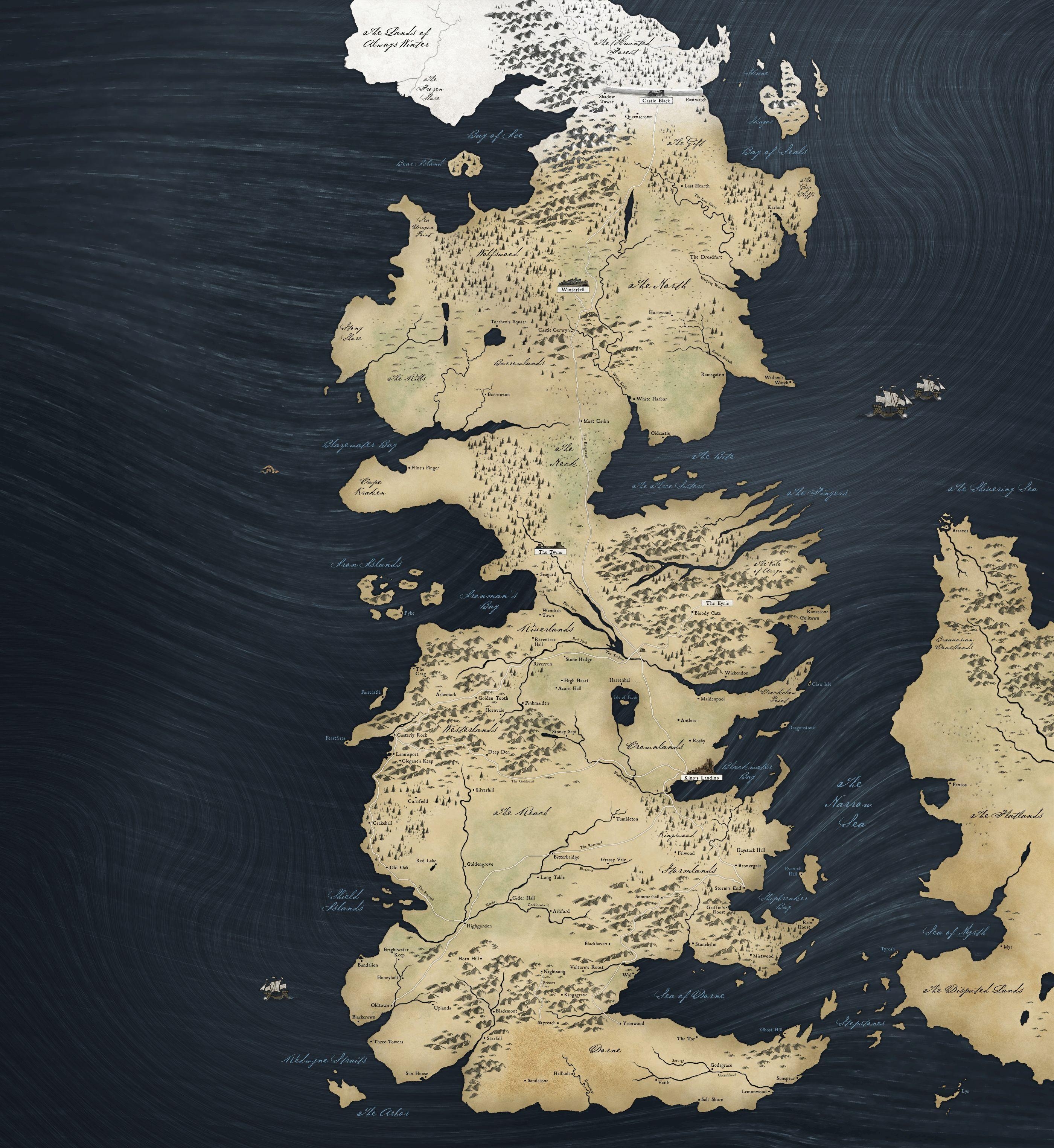 2800x3050 Game Of Thrones High Res Map, Phone