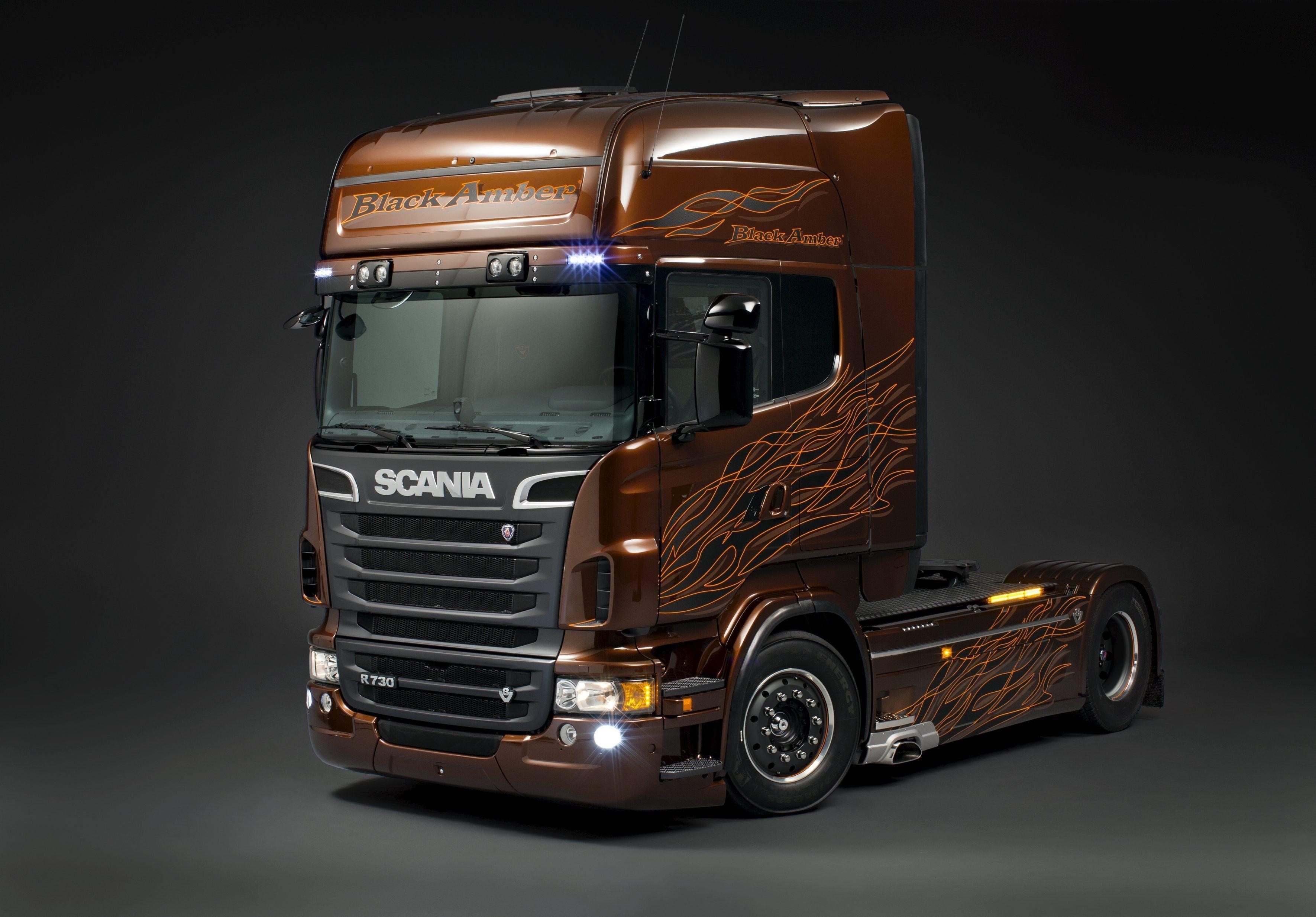 3550x2470 Wallpaper scania, r black amber, scania trucks, scania, r730, Desktop