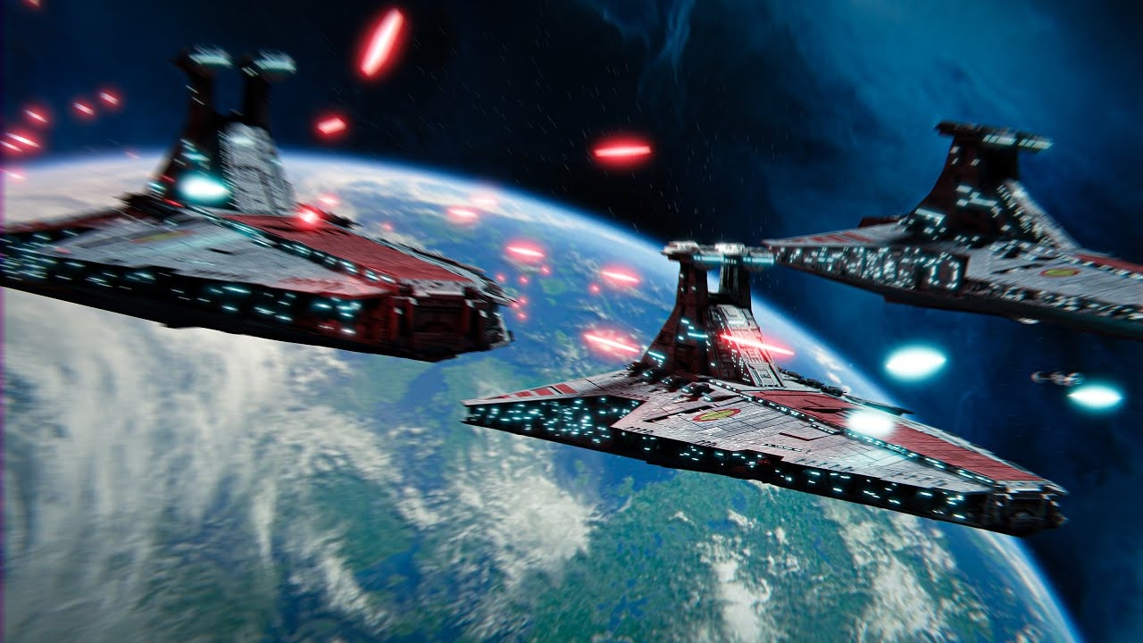 1280x720 Venator Star Destroyer Taskforce Arrive at Kashyyyk. Star Wars Blender Animation, Desktop