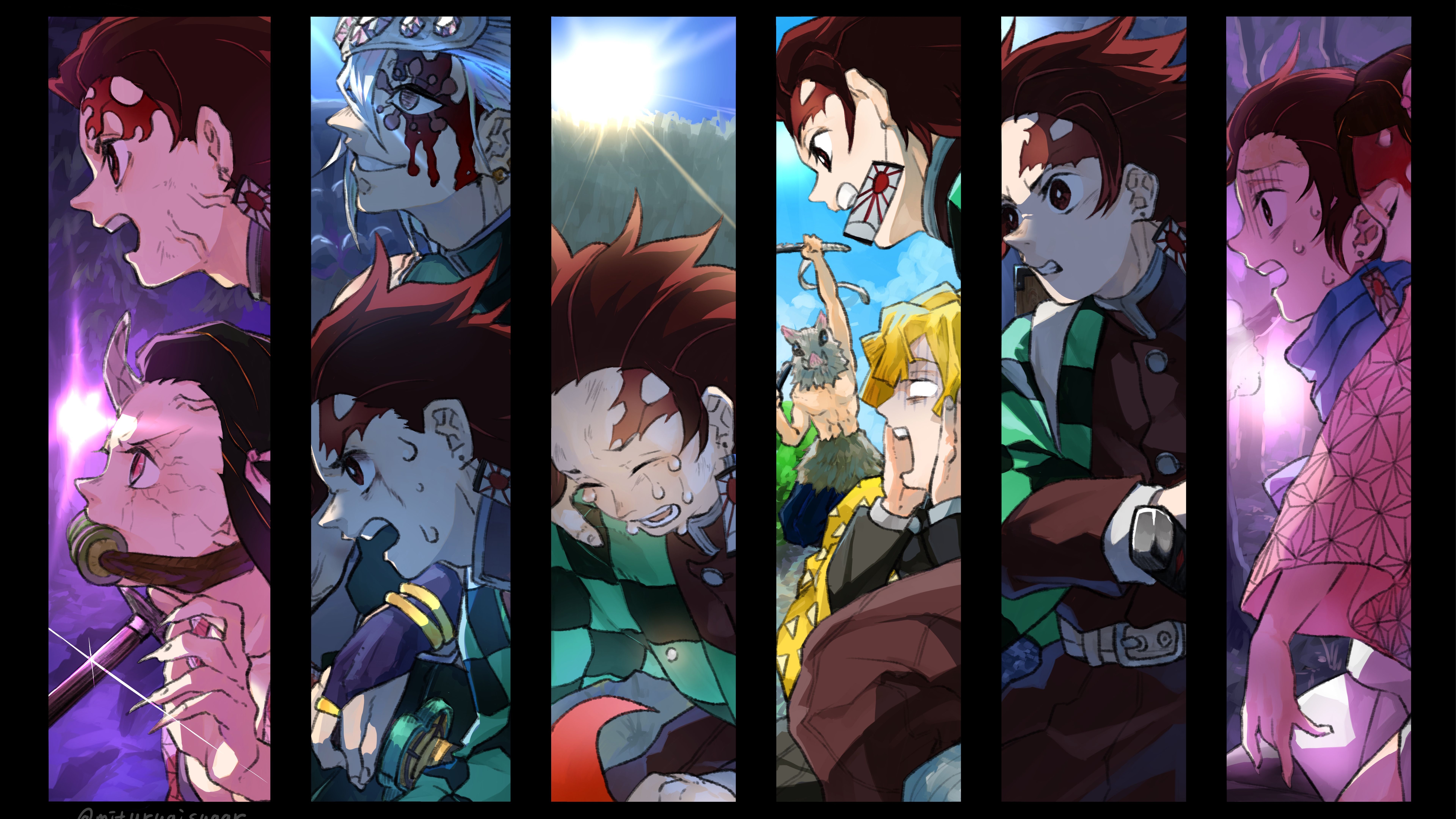 7680x4320 Demon Slayer Characters Of Demon Slayer 4K 8K HD Anime Wallpaper, Desktop