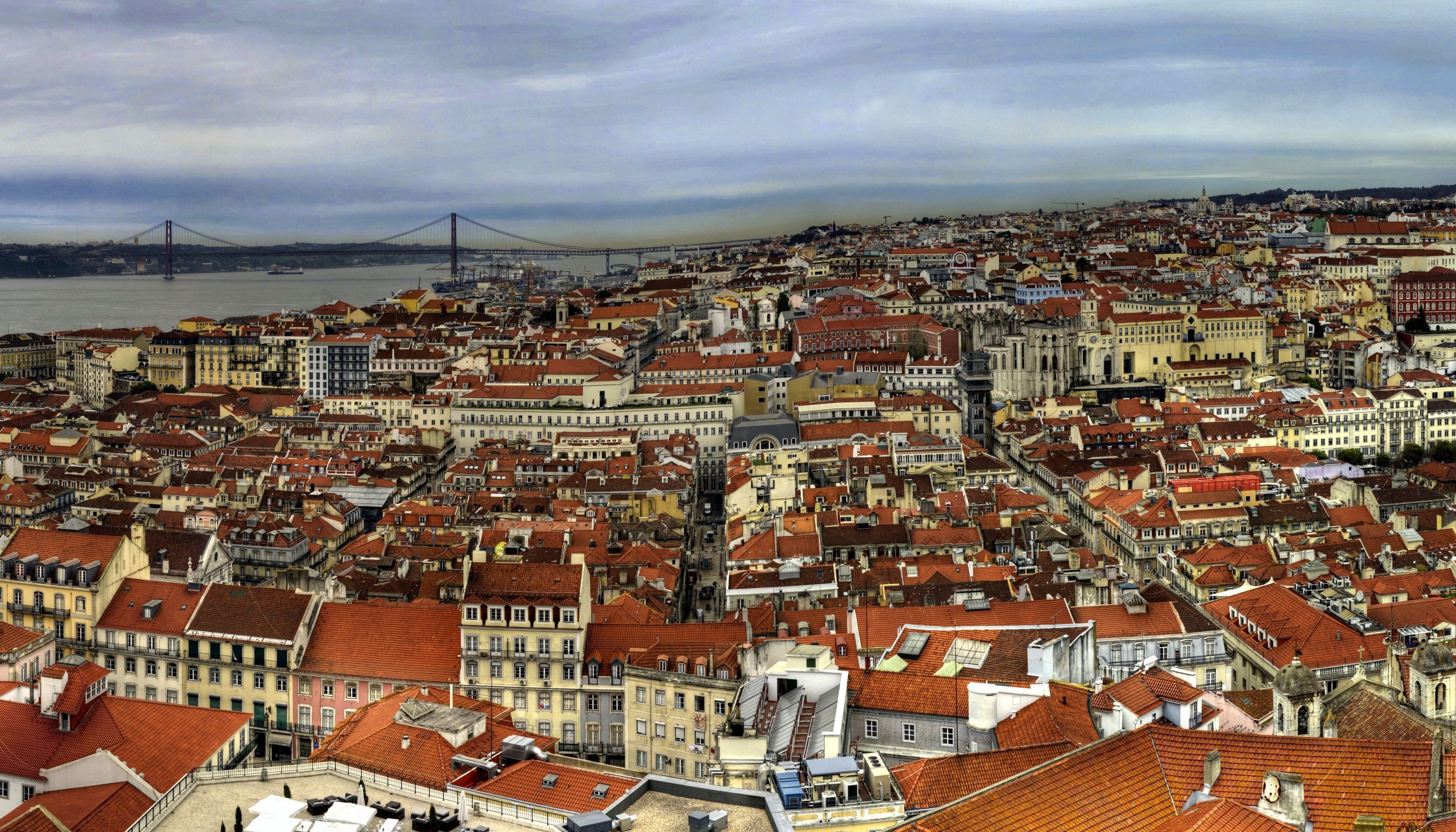 3960x2260 image Portugal Lisbon From above Cities Houses, Desktop