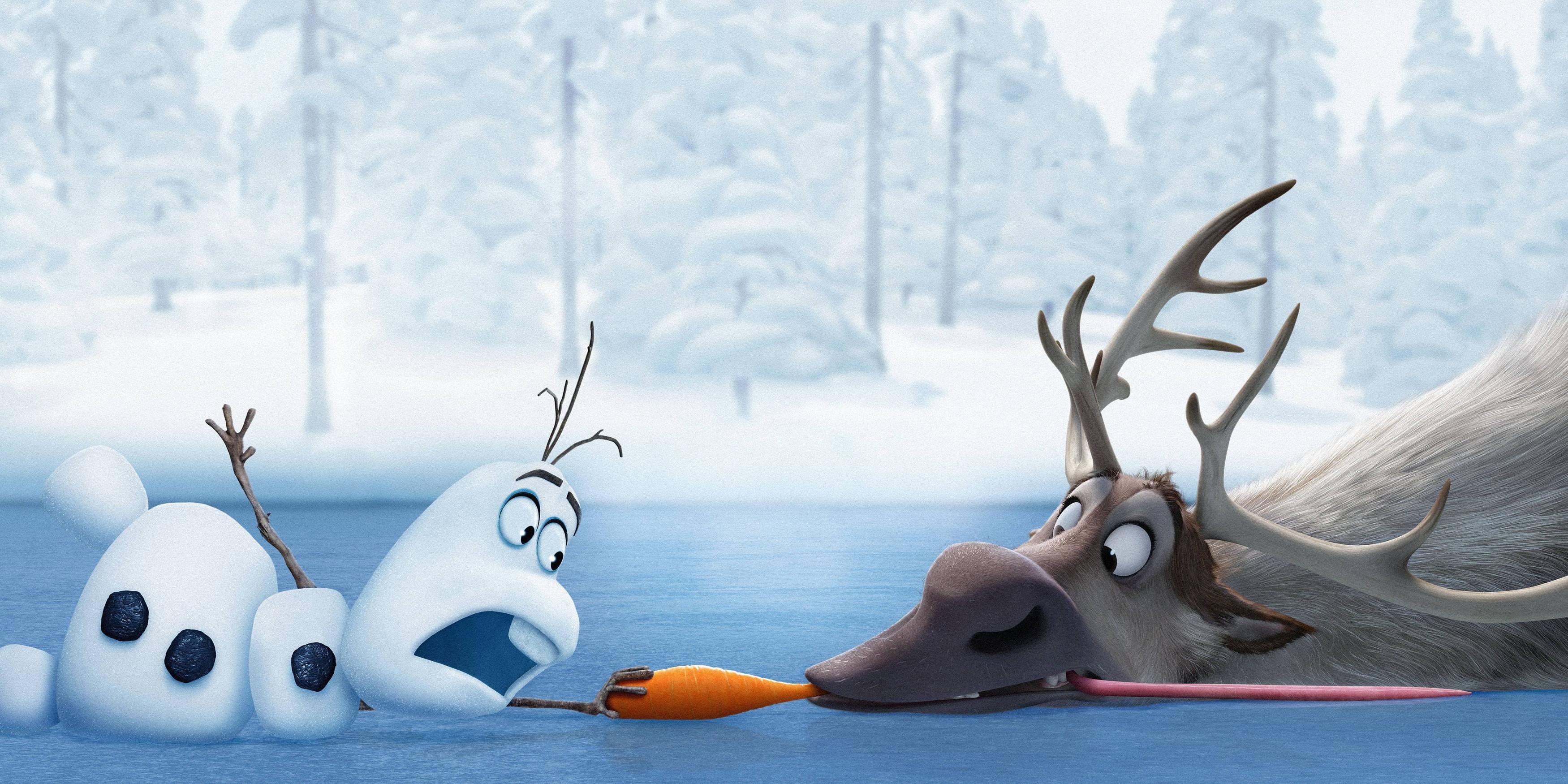 3500x1750 Olaf Frozen Download Wallpaper Desktop, Widescreen and Mobile, Dual Screen