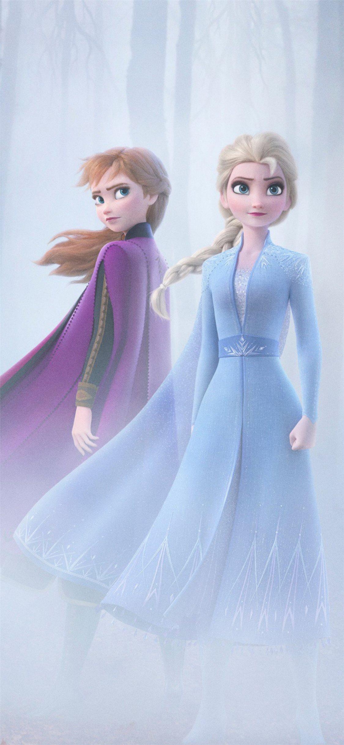 1130x2440 anna and elsa in frozen 2 4k iPhone X Wallpaper Free Download, Phone