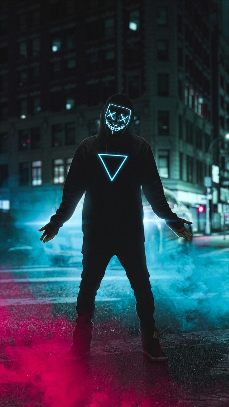 740x1310 Neon Mask Boy 4k Mobile Wallpaper (iPhone, Android, Samsung, Pixel, Xiaomi). iPhone wallpaper, Hipster wallpaper, Neon wallpaper, Phone