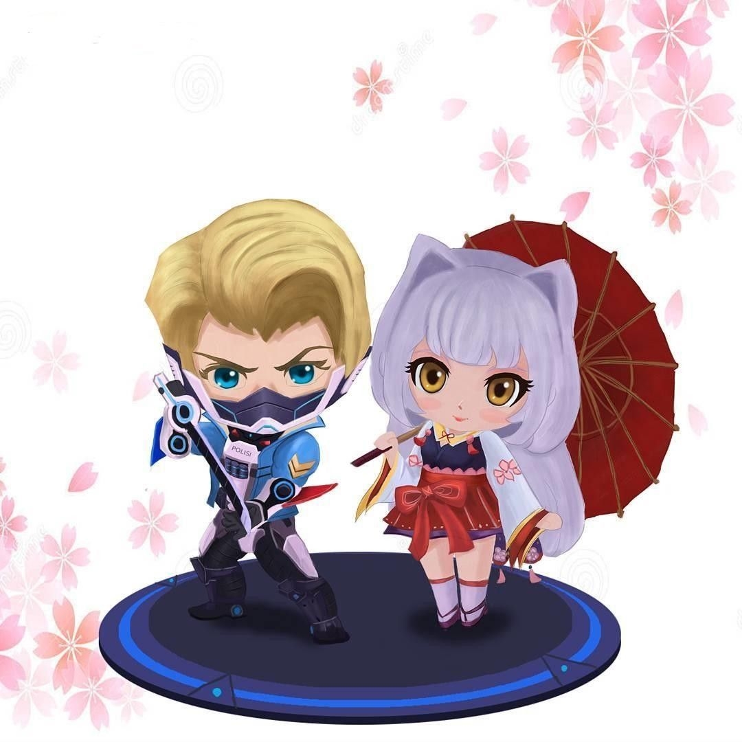 1080x1080 Chibi Couple mobile legend. Chibi, Animasi, Gambar, Phone