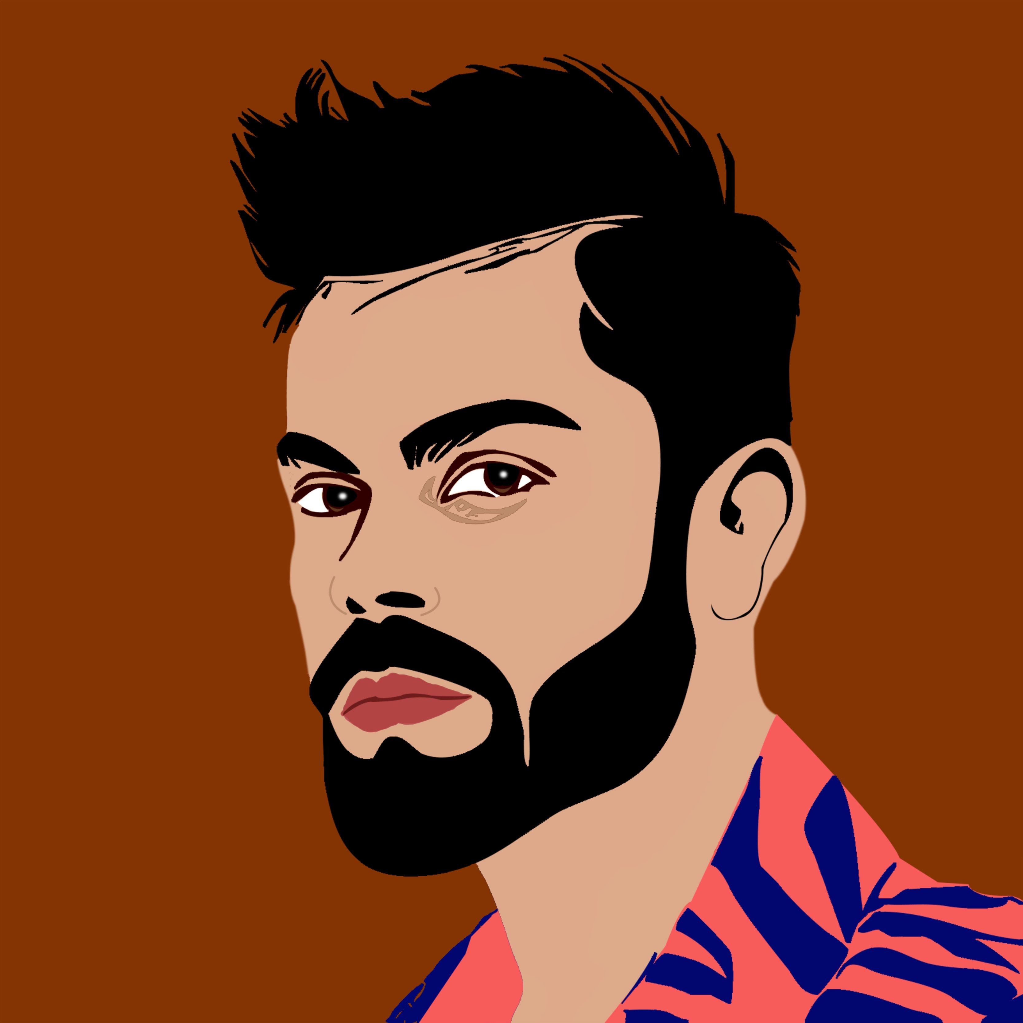 3340x3340 Virat Kohli. Vector. Captain. Indian Cricket. Cricket poster, Cartoon photo app, Hipster drawings, Phone