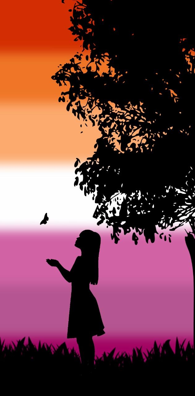 630x1280 Hidden Lesbian flag wallpaper, Phone