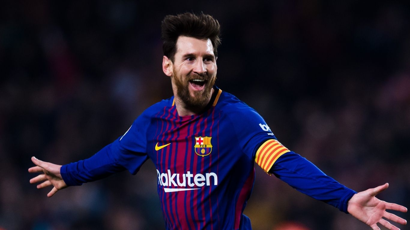 1370x770 Download lionel messi, celebration, goal, football, sports  wallpaper, tablet, laptop,  HD image, background, 9565, Desktop