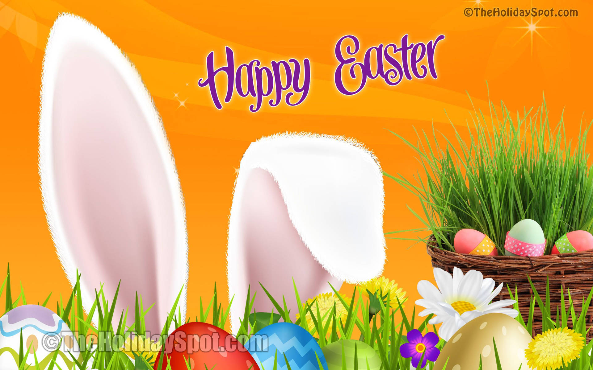 1920x1200 Download Happy Easter And Rabbit's Ears Wallpaper, Desktop