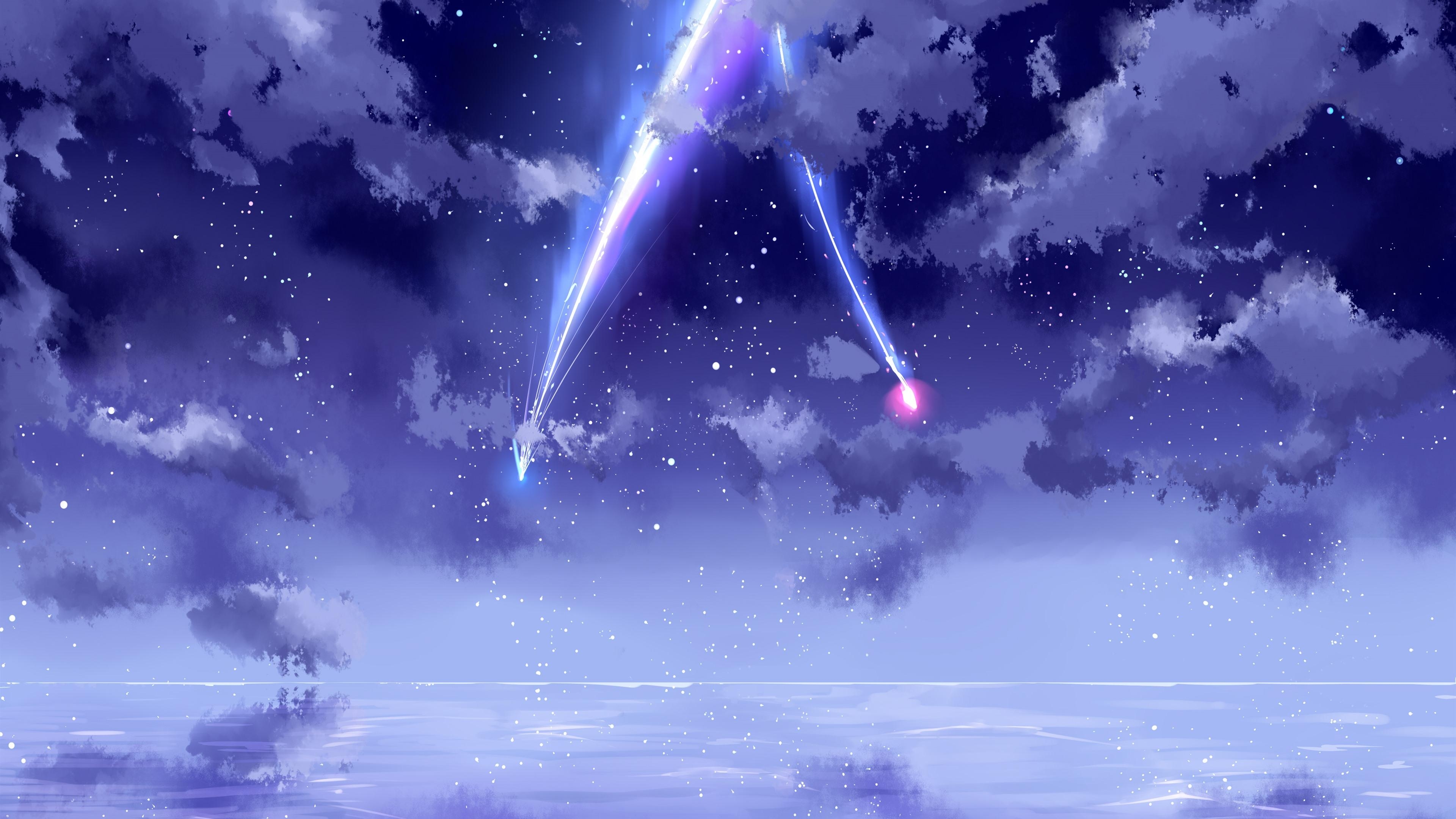 3840x2160 Wallpaper Your Name, beautiful sky, meteor, anime, Desktop