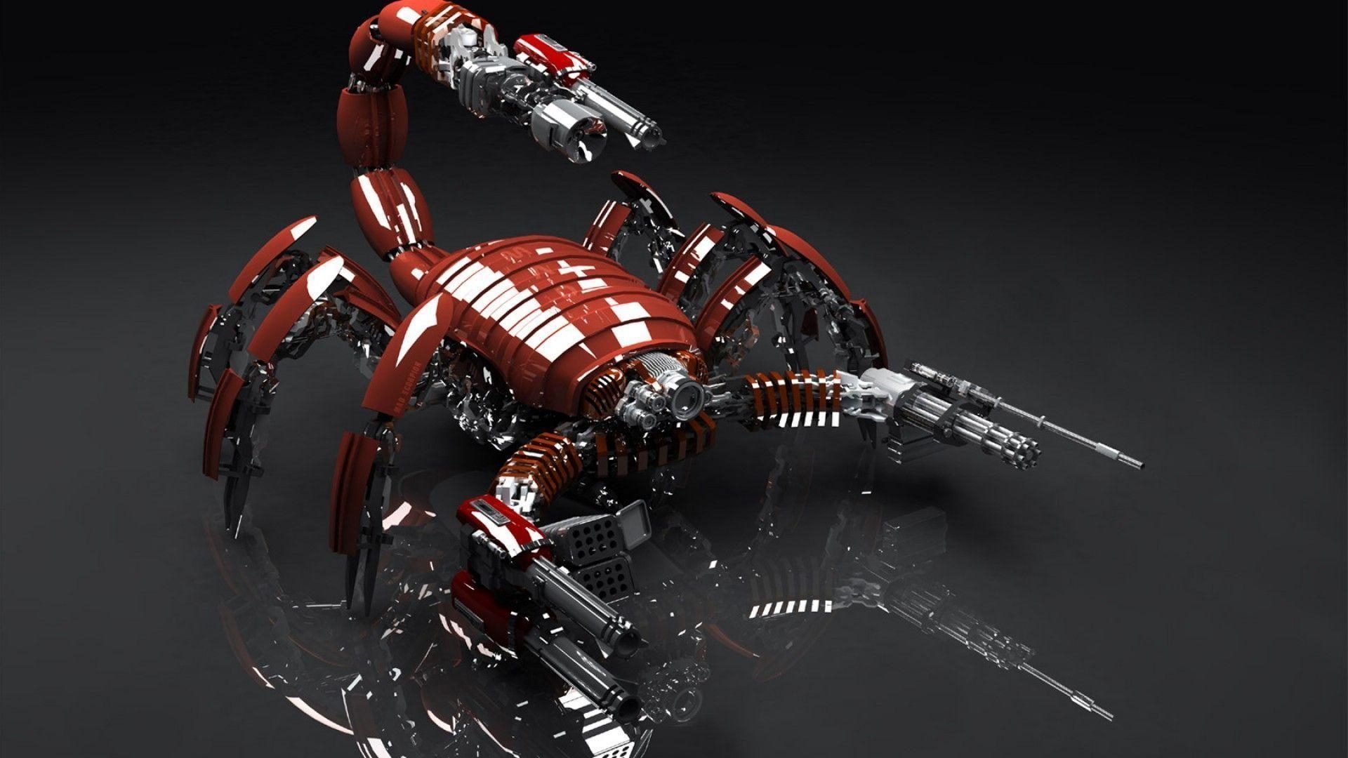 1920x1080 3D Red Scorpion Robot Wallpaper Image Wallpaper. High, Desktop